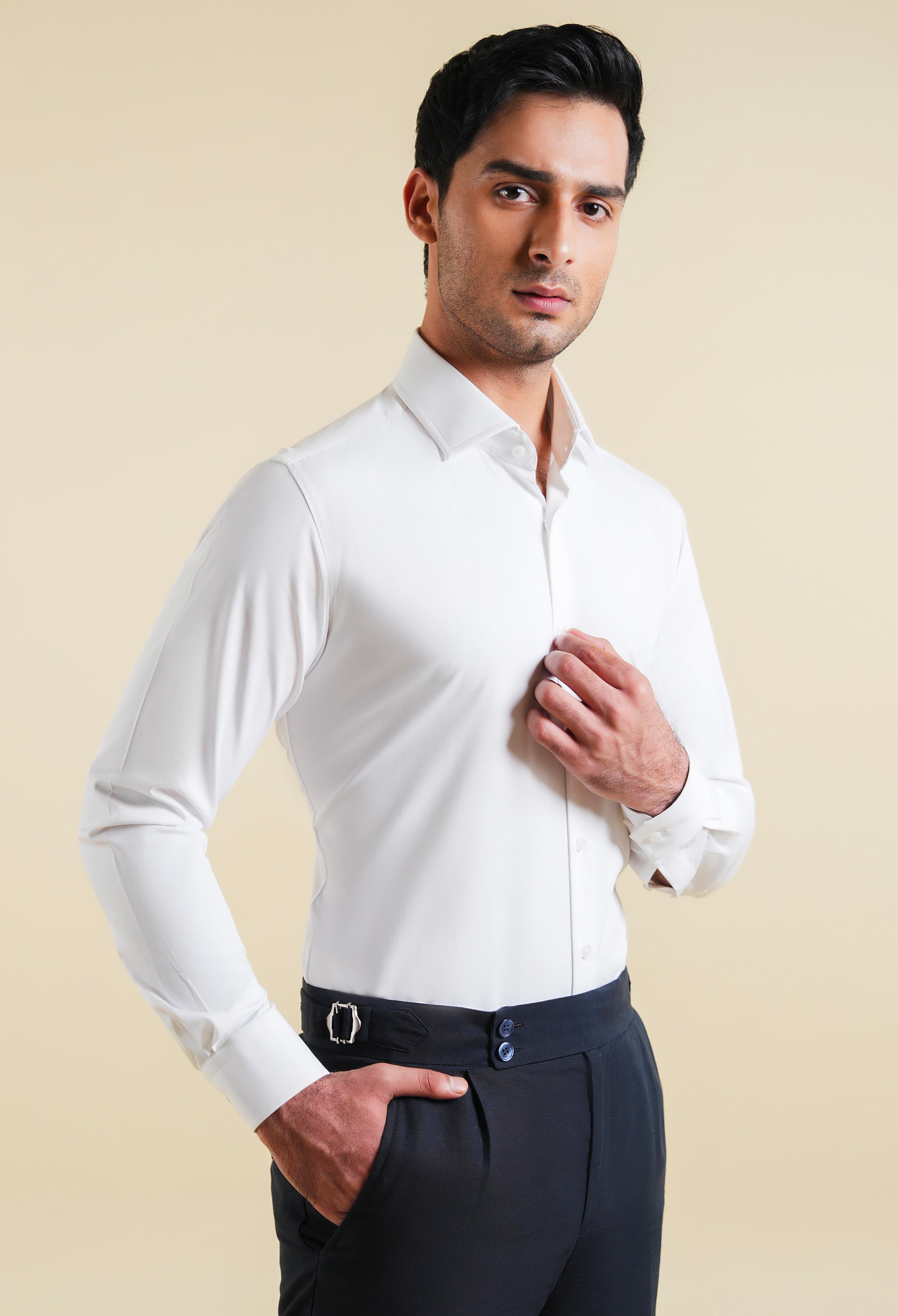 Egg Shell White Casual Shirt