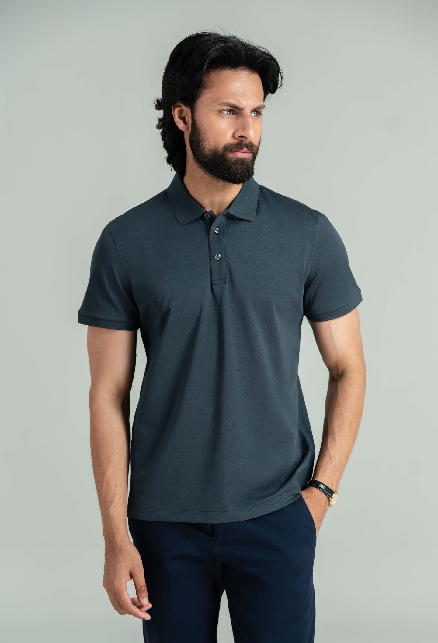 Charcoal Grey Basic Polo