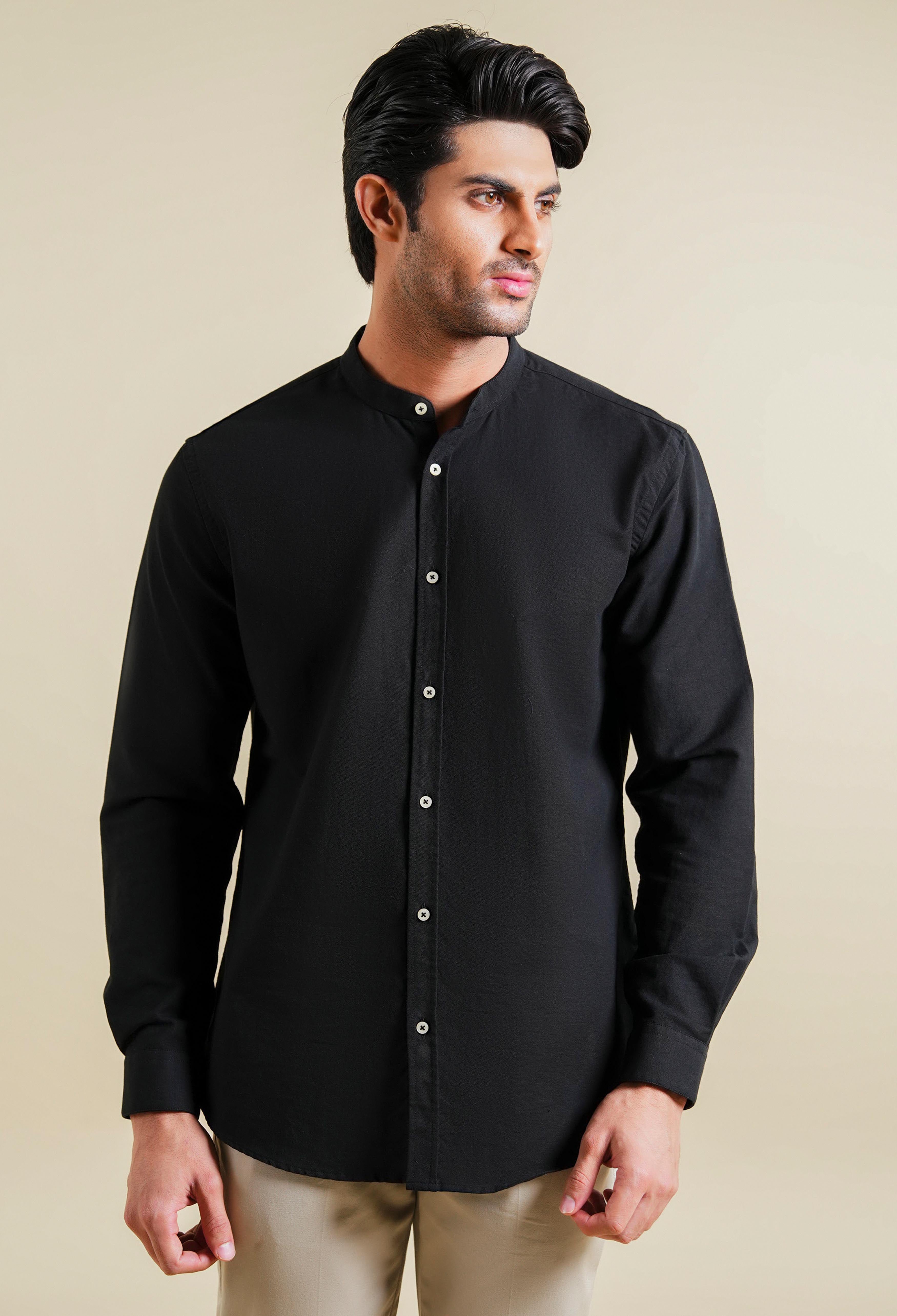 Raisan Black Oxford Shirt