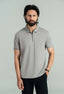 Sand Grey Zip Styled Polo