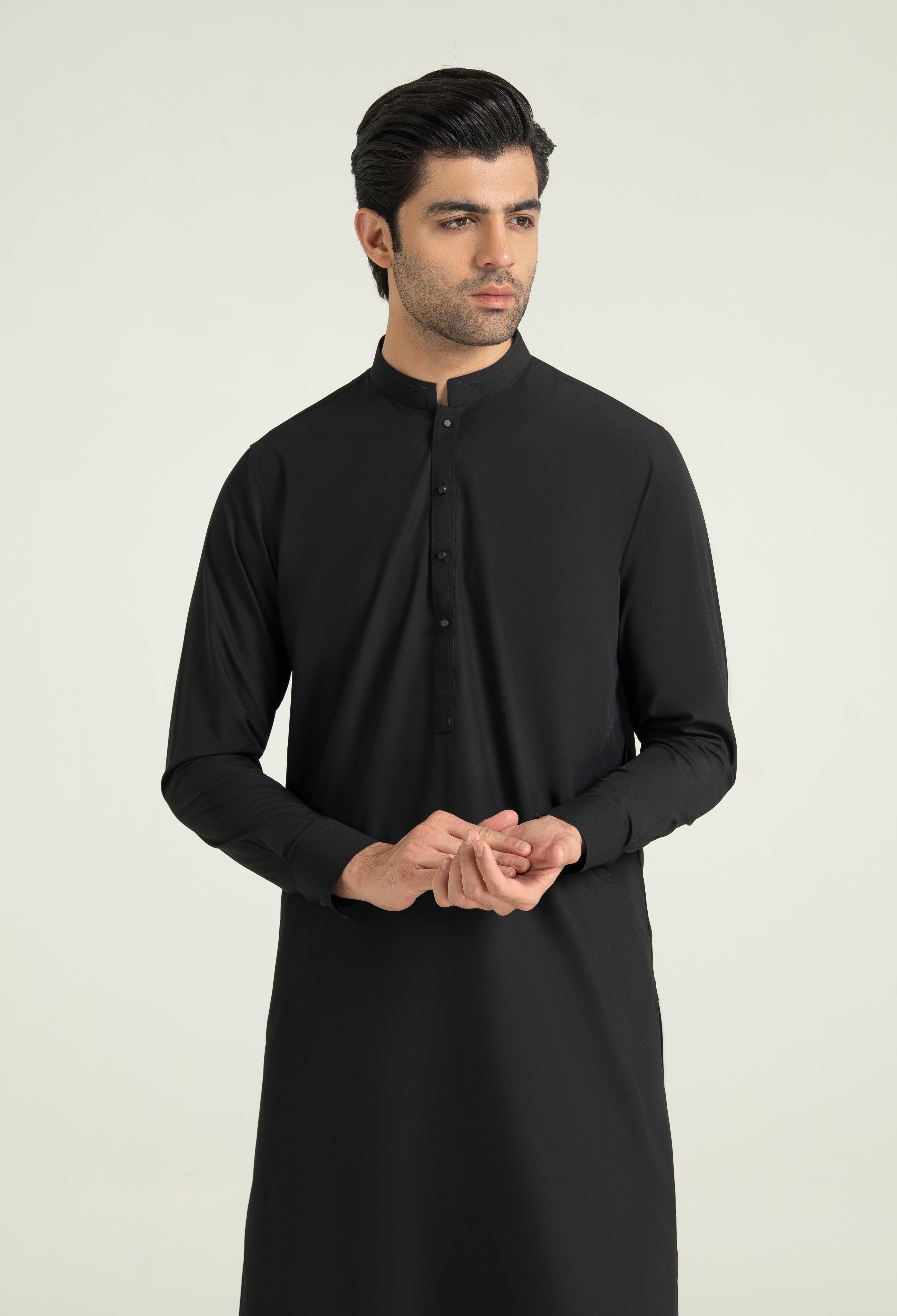 Carbon Black Blended Kameez Shalwar