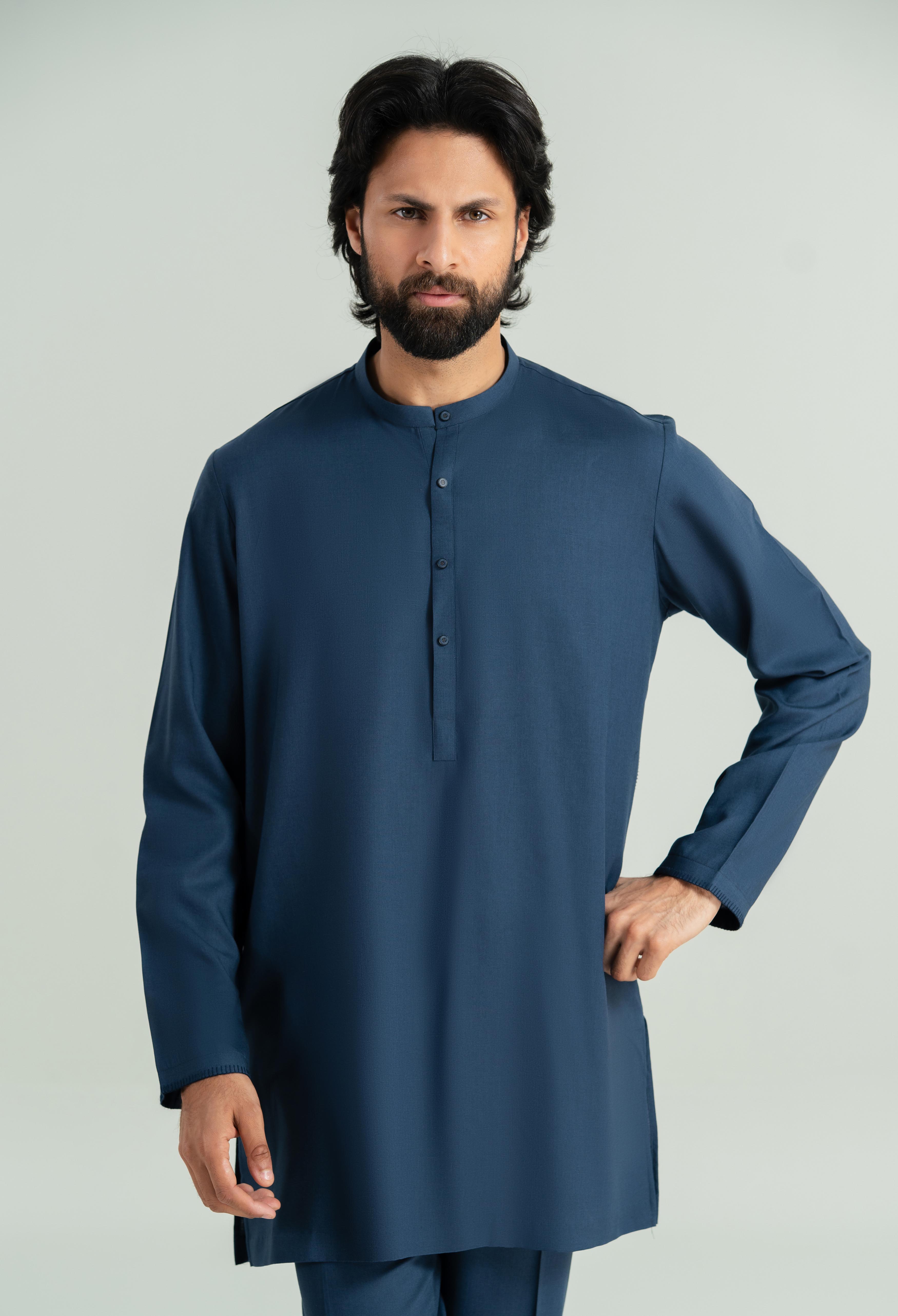 Navy Blue Tencel Linen Cord's Set