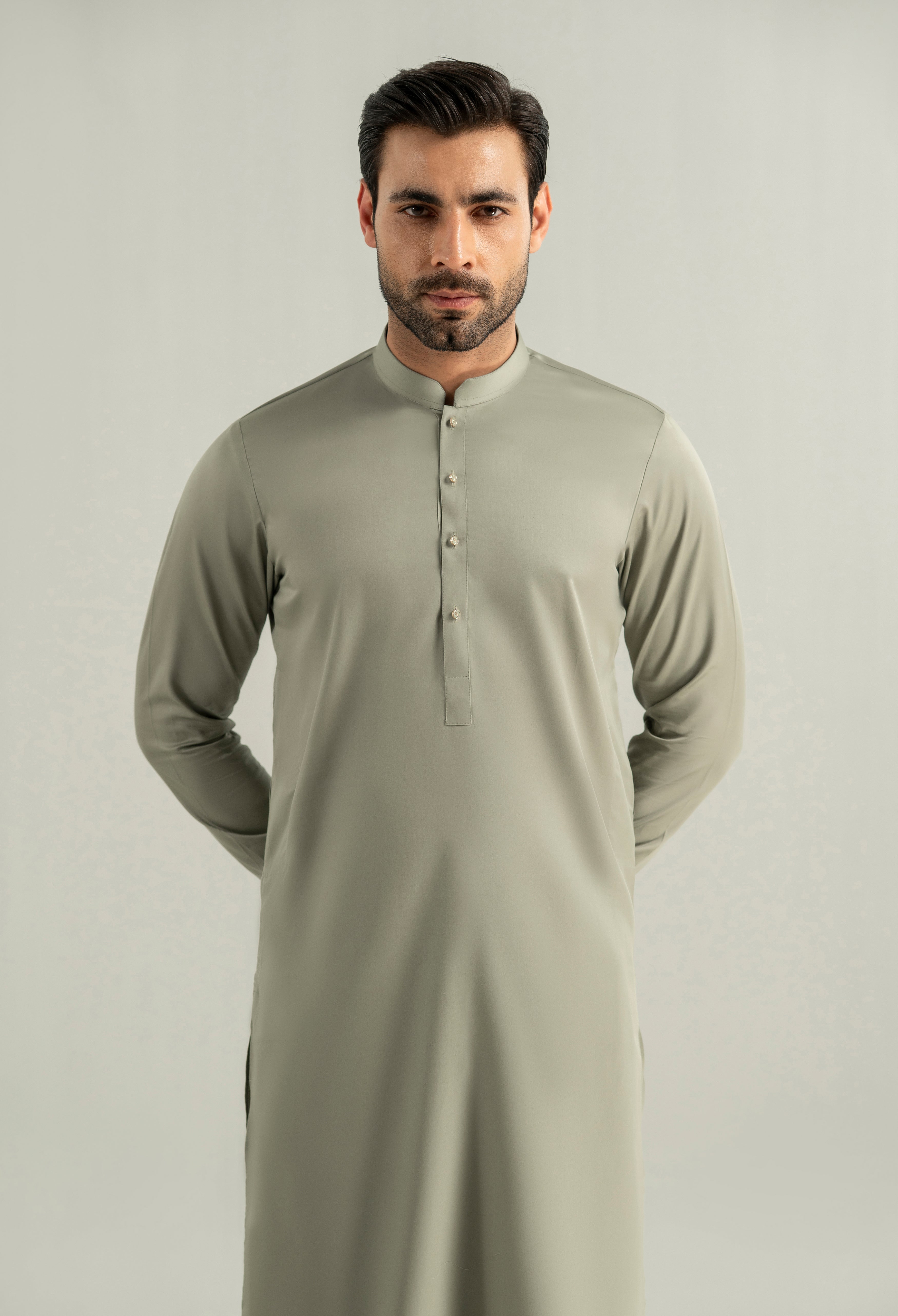 Pistachio Green Cotton Kameez Shalwar