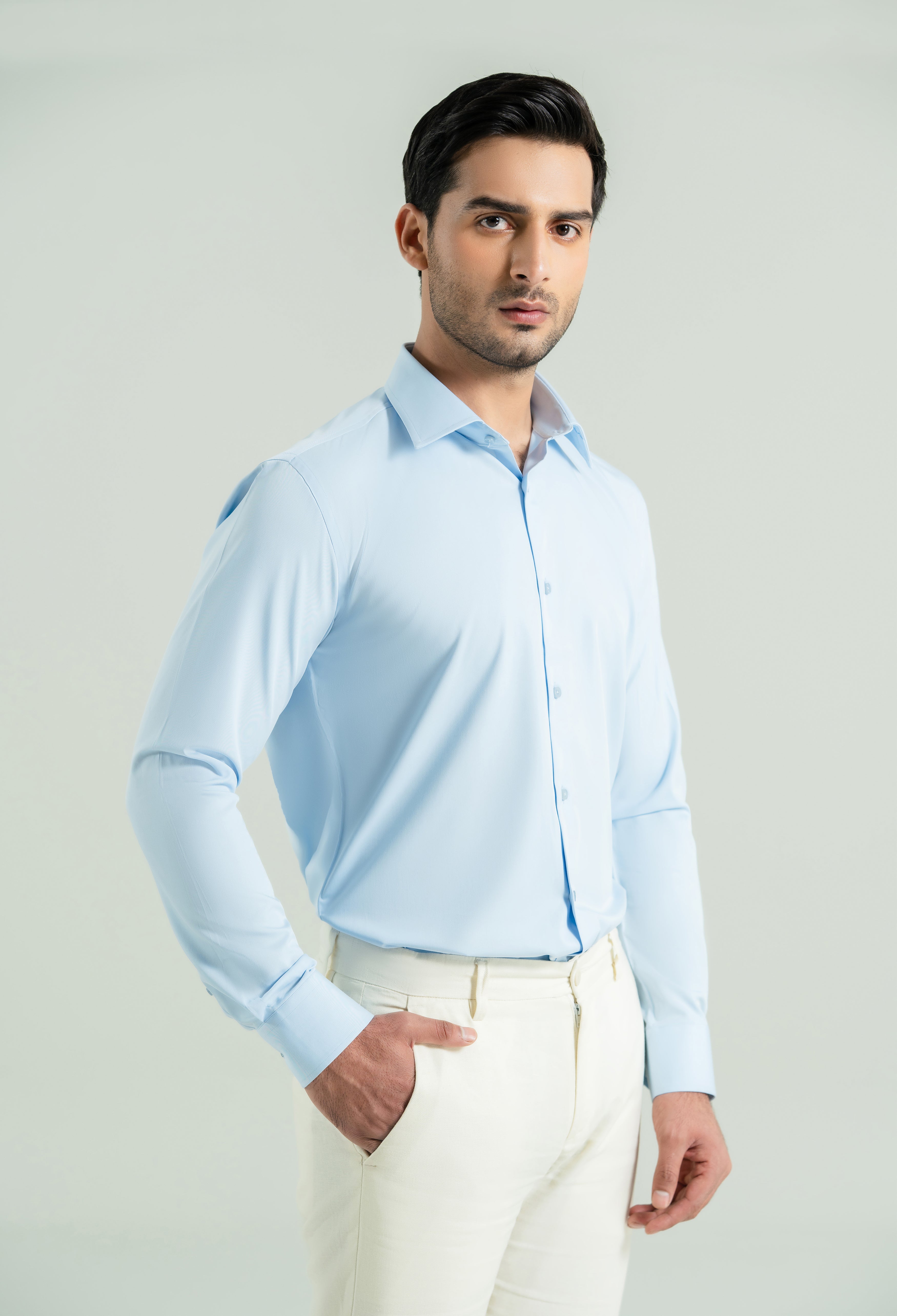 Sky Blue Semi Formal Shirt