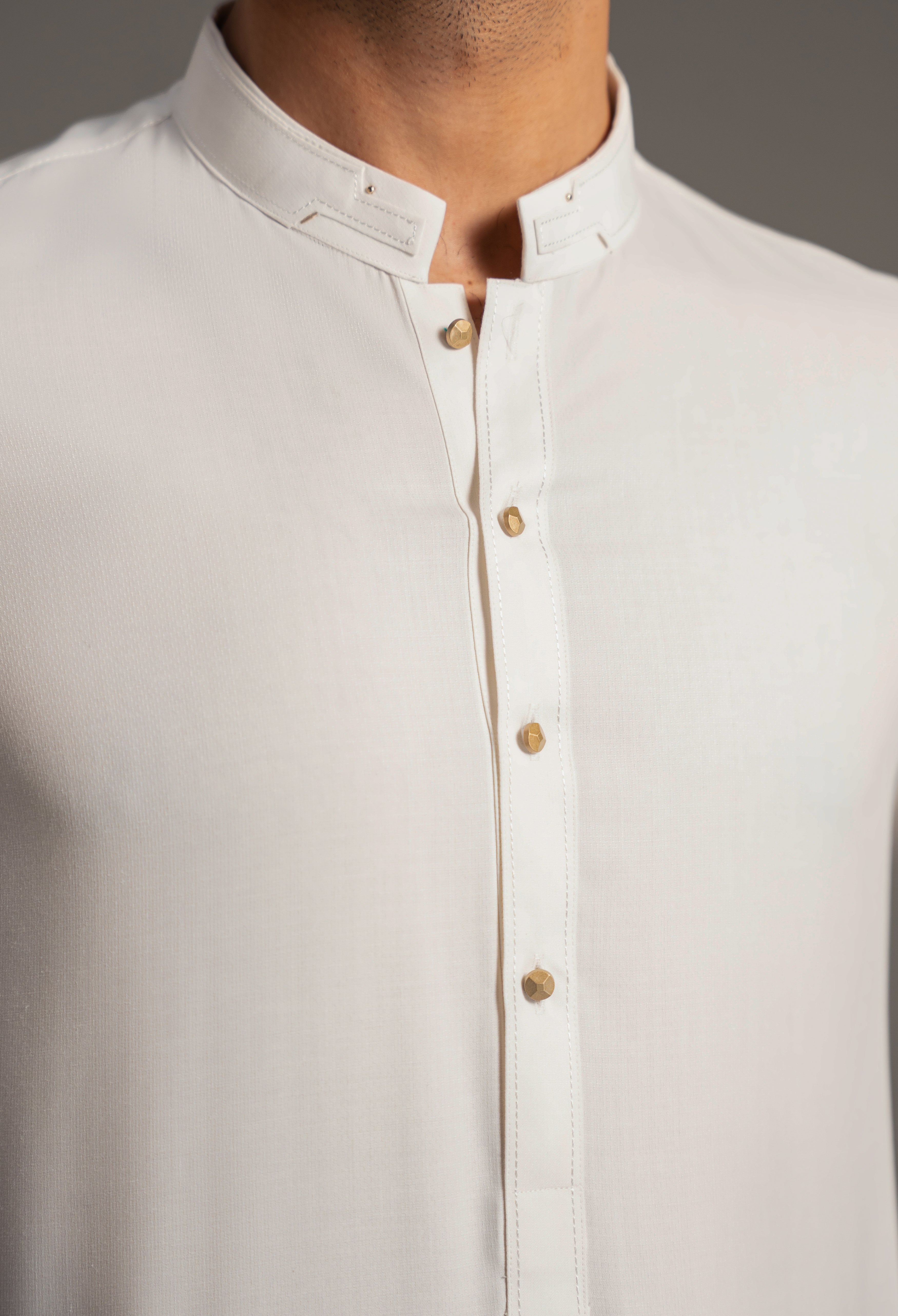 Rice White Detailing Kameez Shalwar