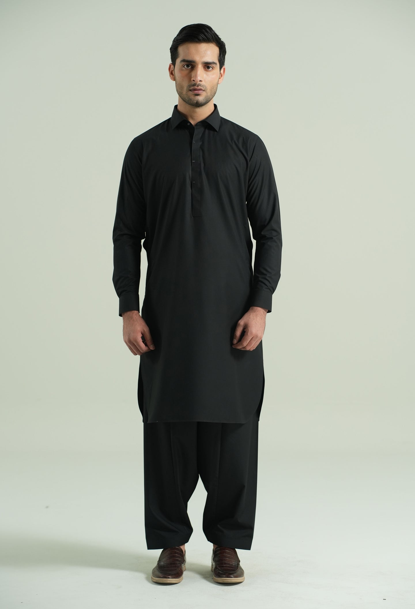 Jet Black Detailing Kameez Shalwar