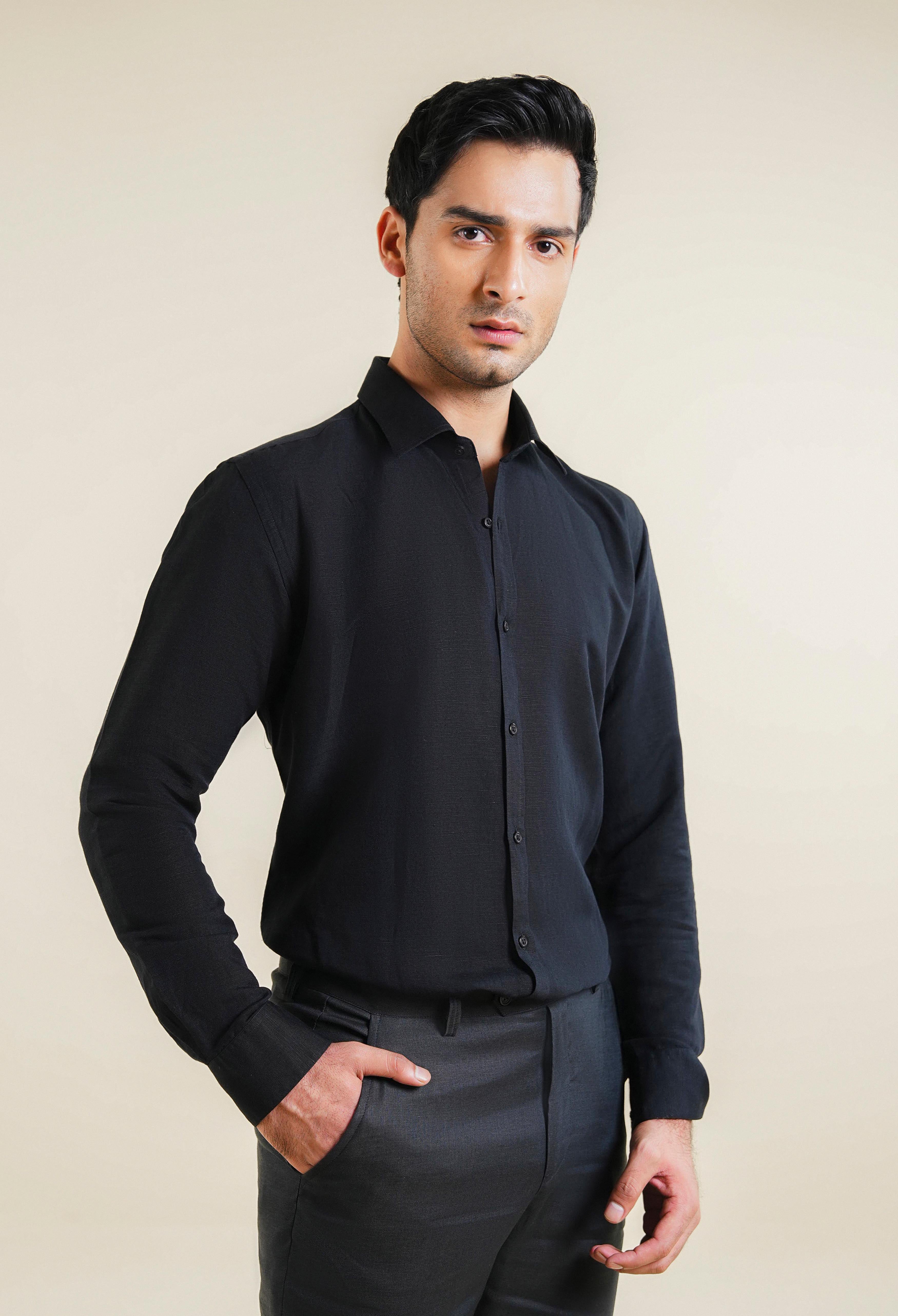Black Linen Shirt