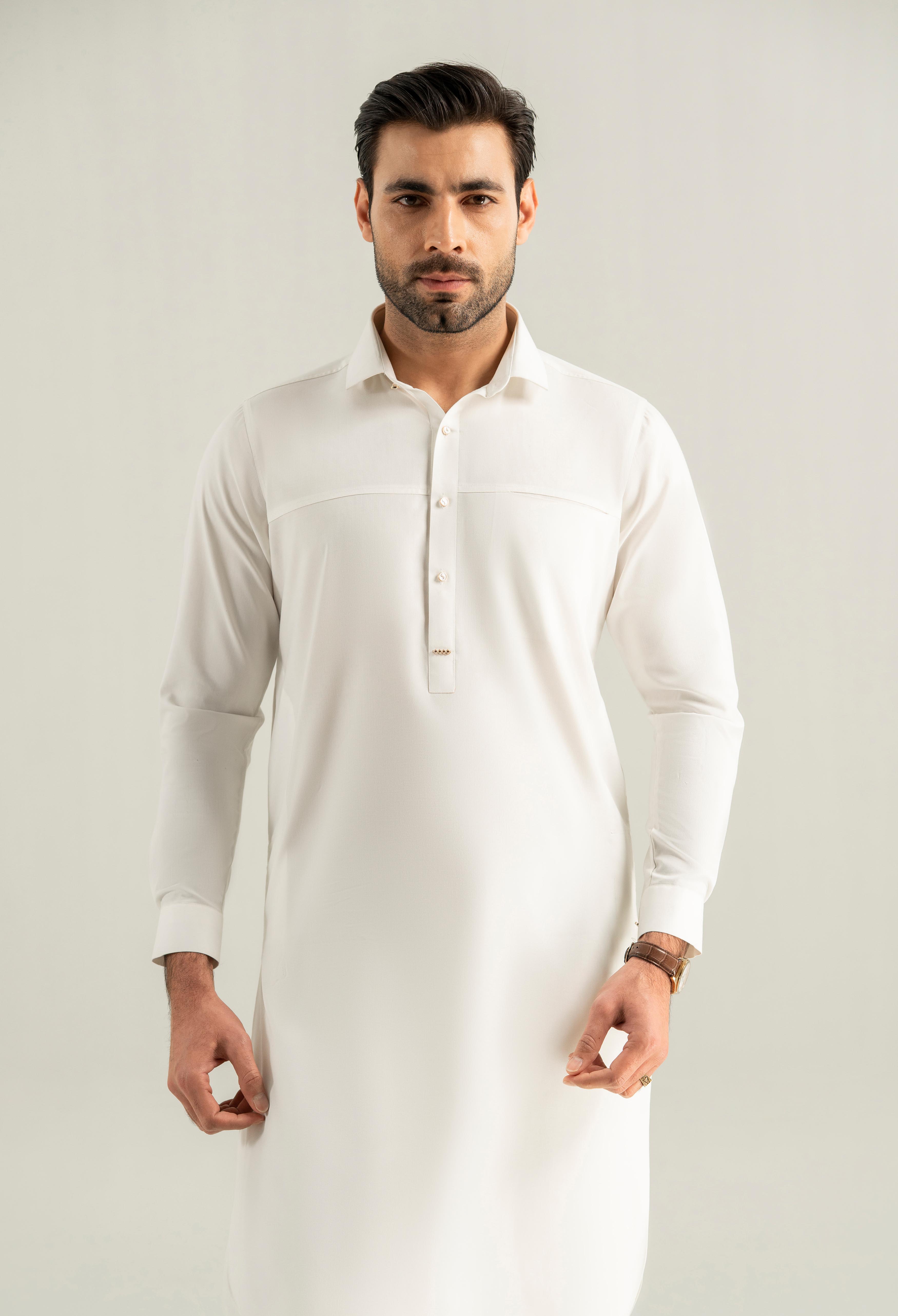 White Cotton Kameez Shalwar