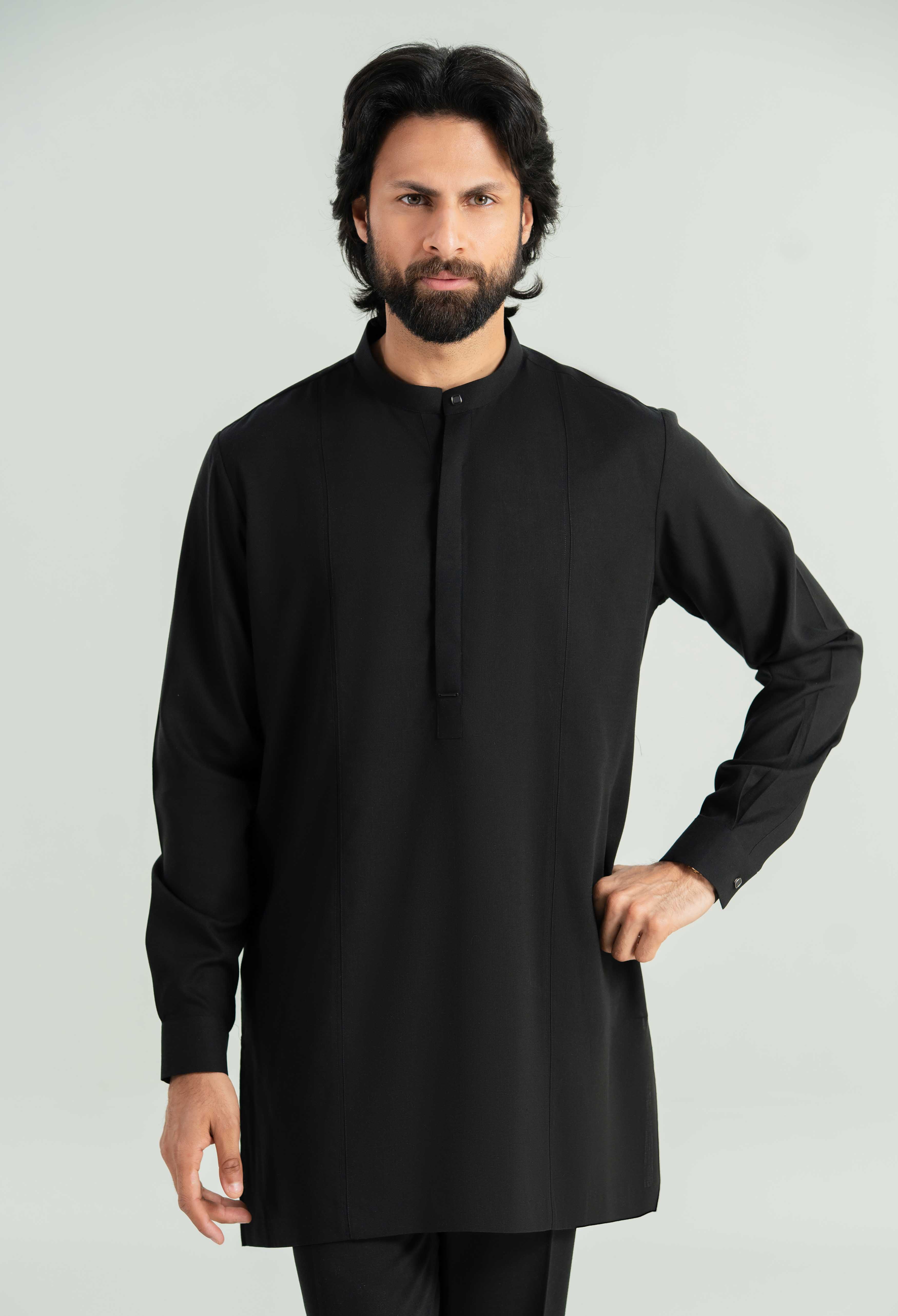 Jet Black Tencel Linen Cord's Set