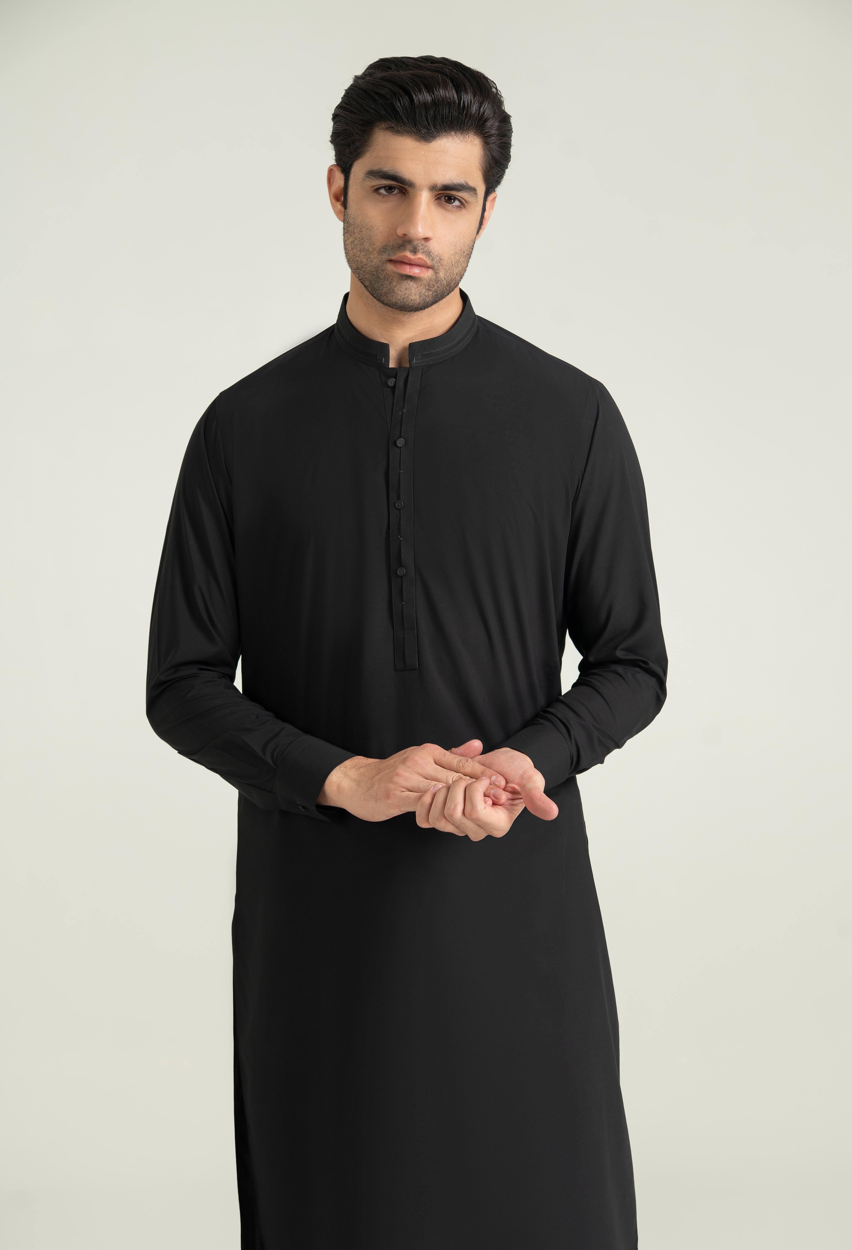 Carbon Black Blended Kameez Shalwar