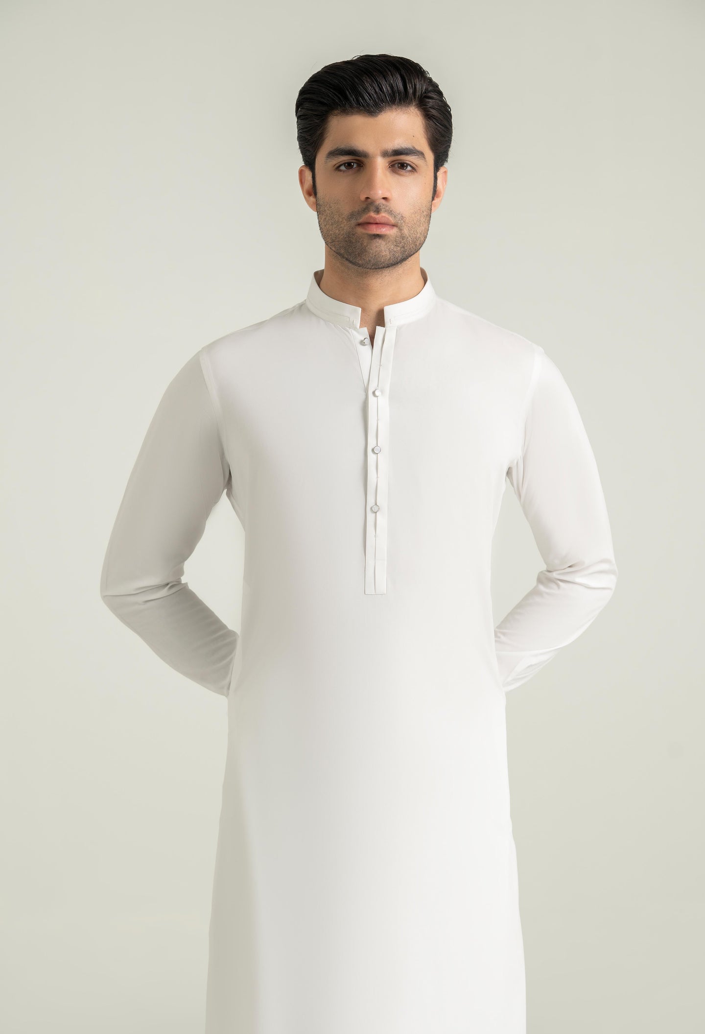 Egg White Blended Kameez Shalwar