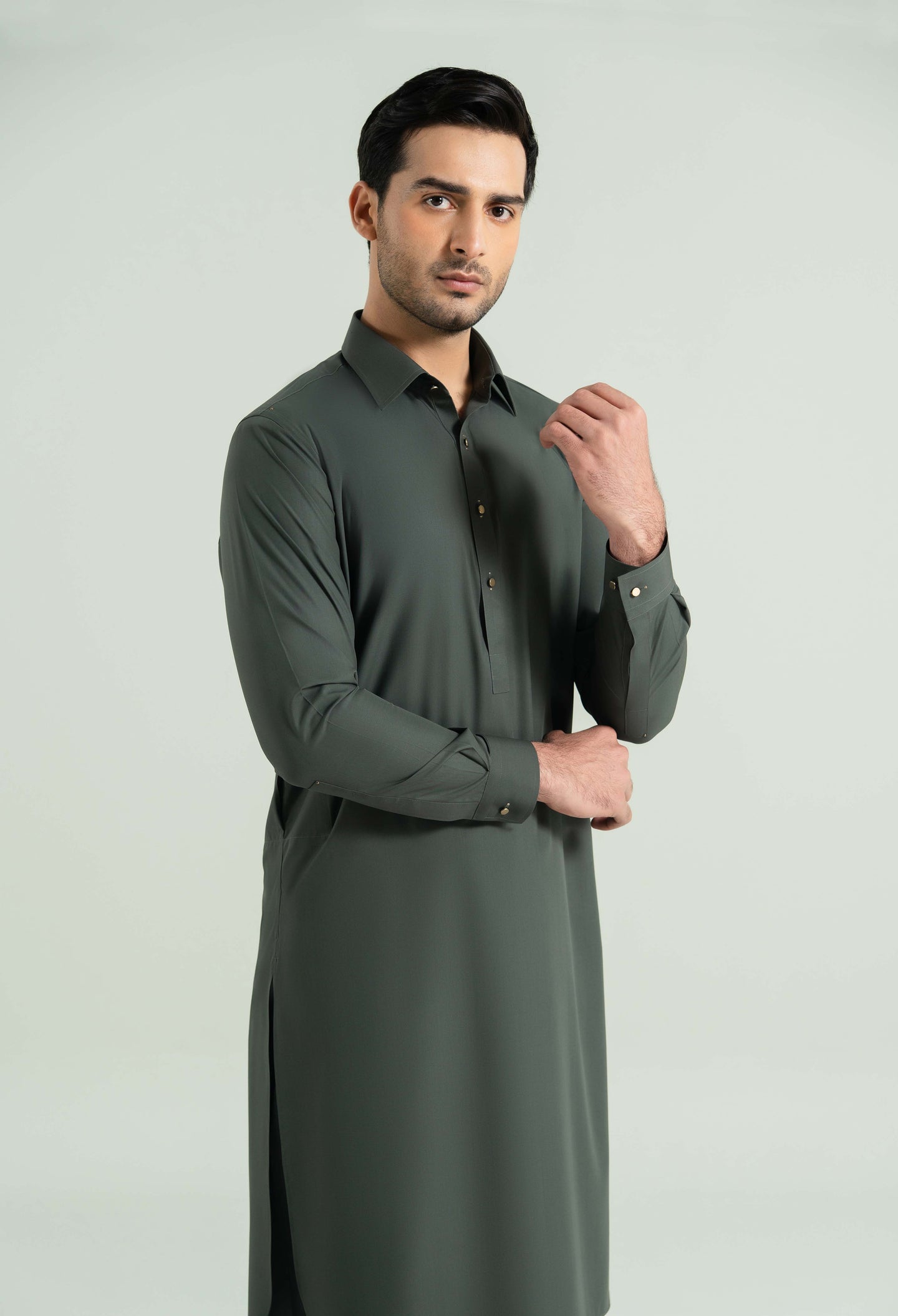 Fern Green Detailing Kameez Shalwar