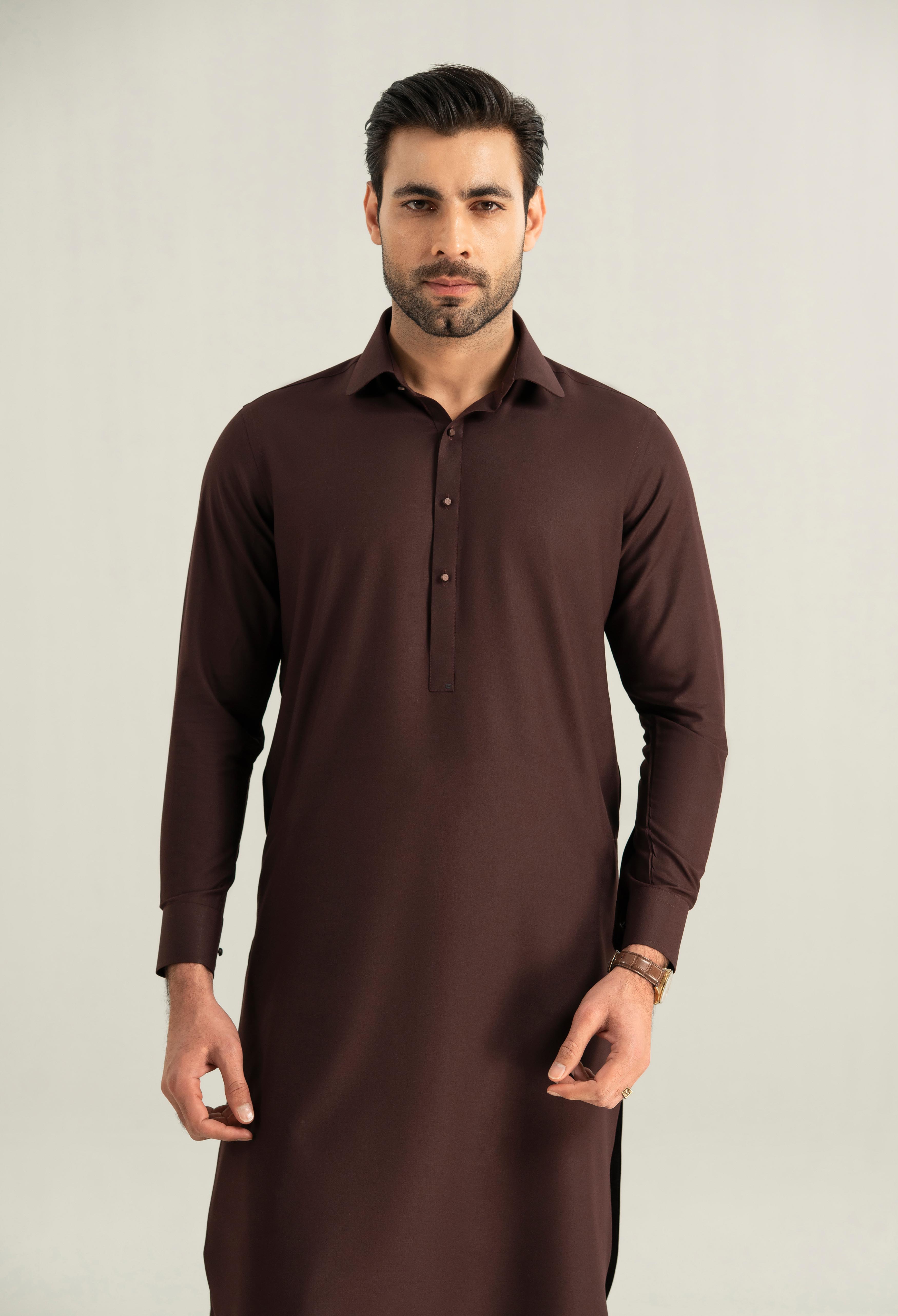 Dark Burgundy Detailing Kameez Shalwar
