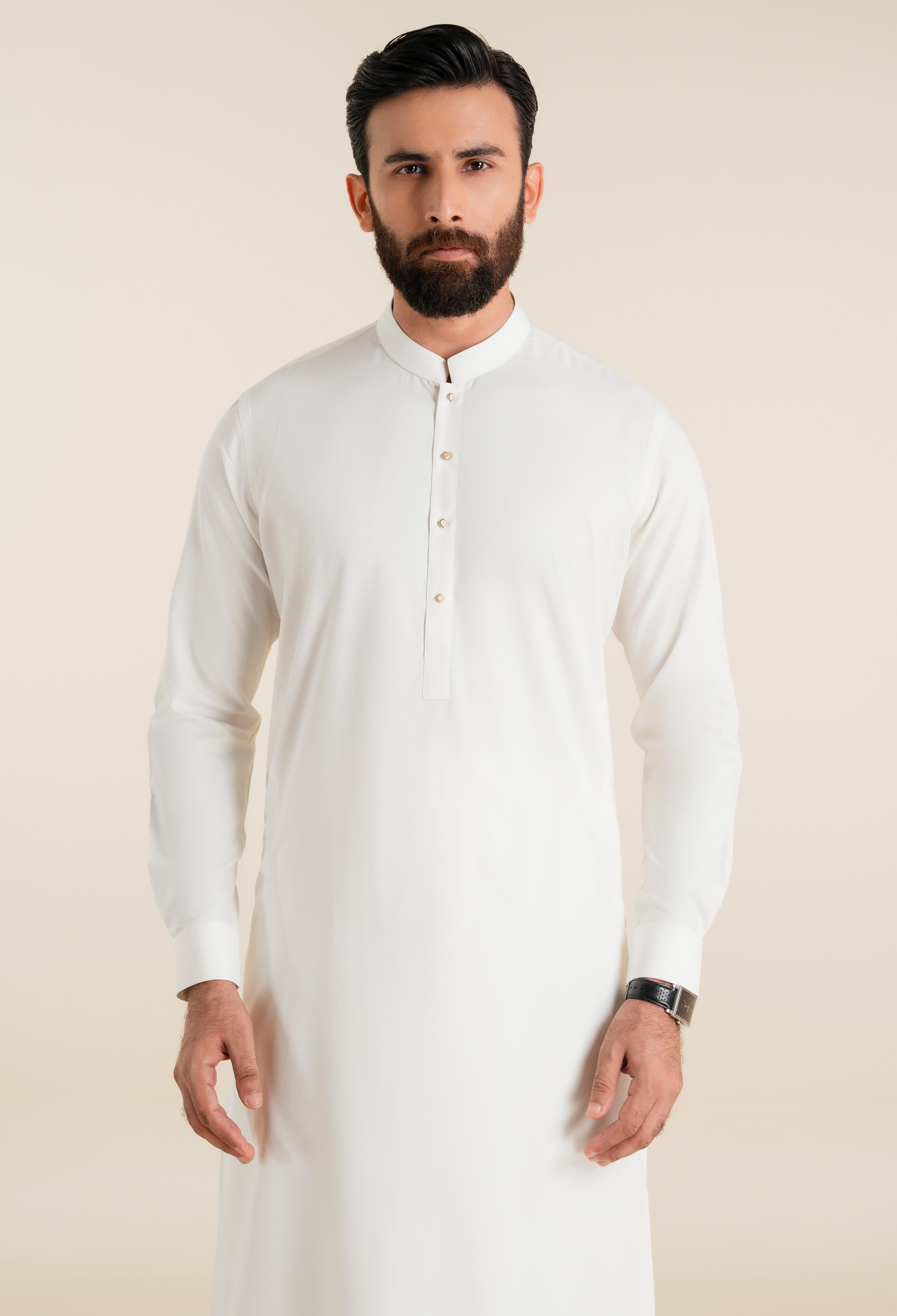 Butter Cream Blended Kameez Shalwar