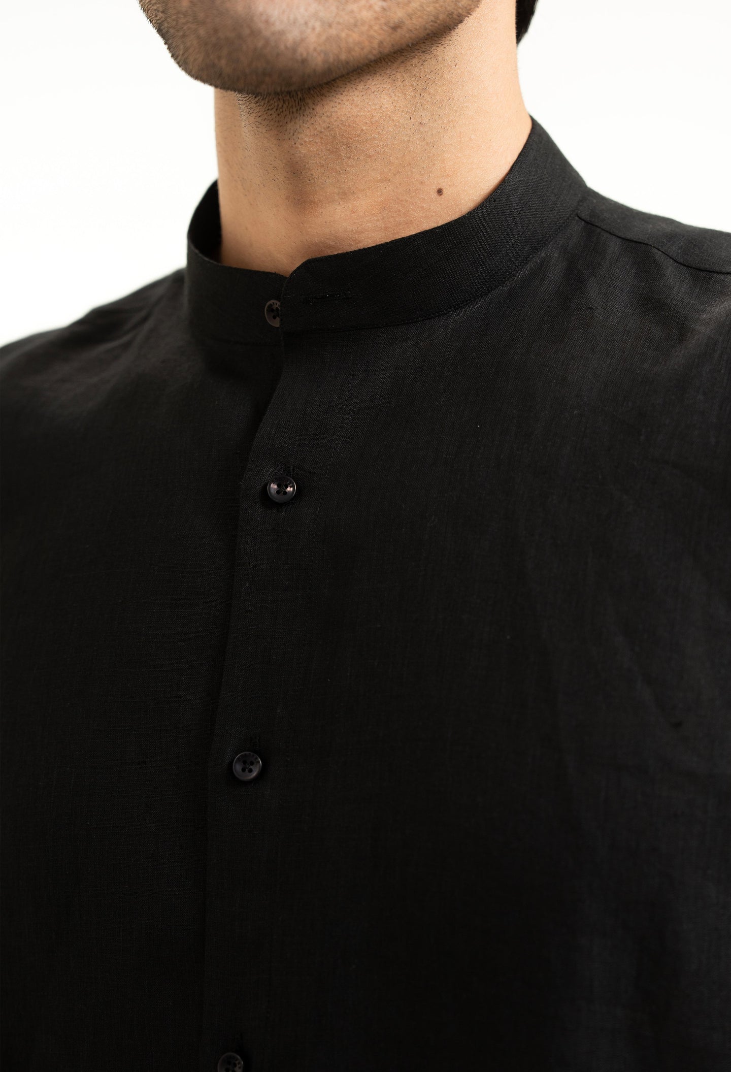Jet Black Linen Shirt