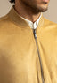 Camel Brown Suede Bomber Jacket