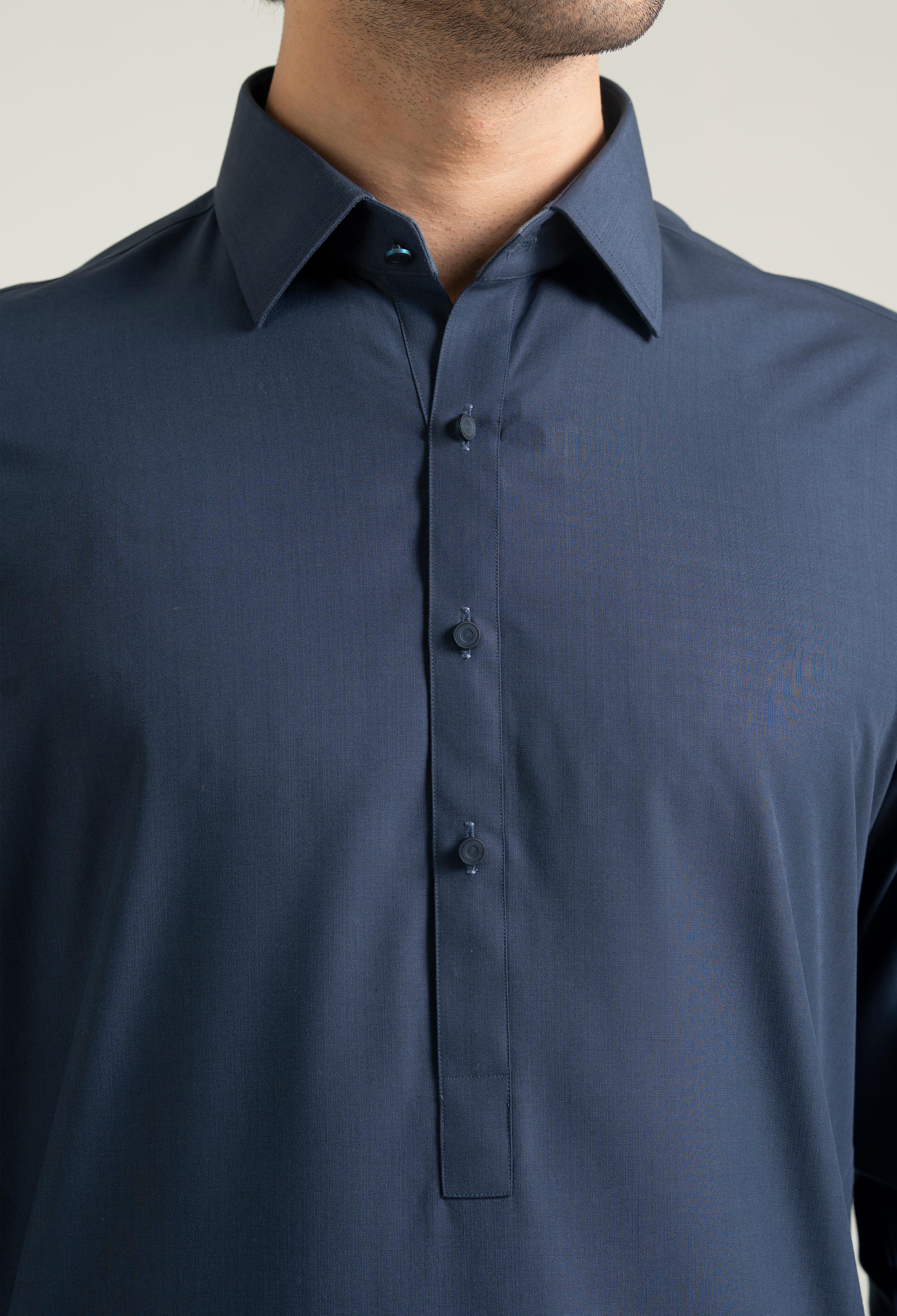 Dark Navy Blue  Blended kameez Shalwar