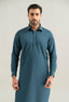 Turquoise Blue Cotton Kameez Shalwar