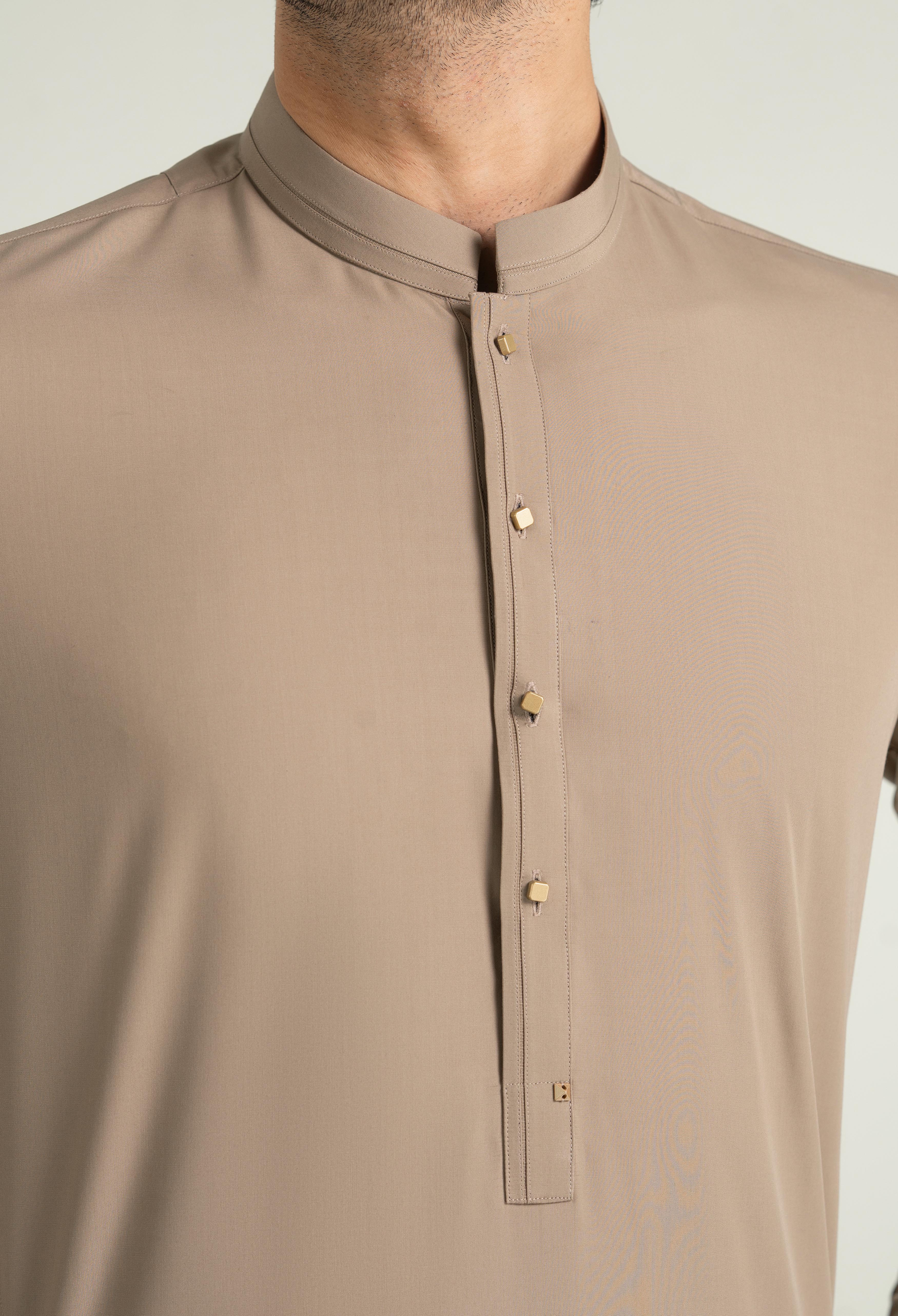 Parmesan Beige Blended Kameez Shalwar