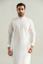 Chalk White Cotton Kameez Shalwar