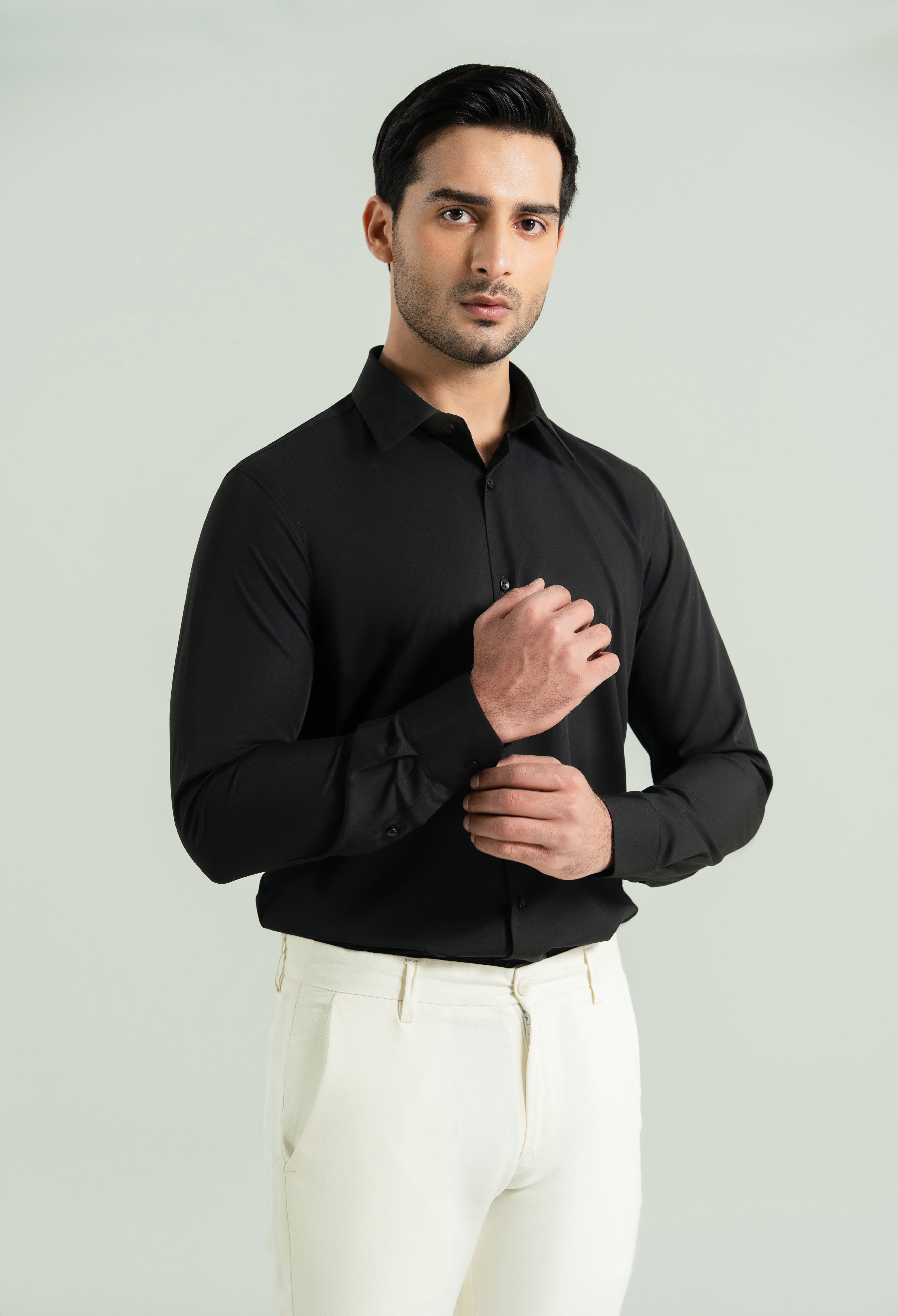 Jet Black Semi Formal Shirt