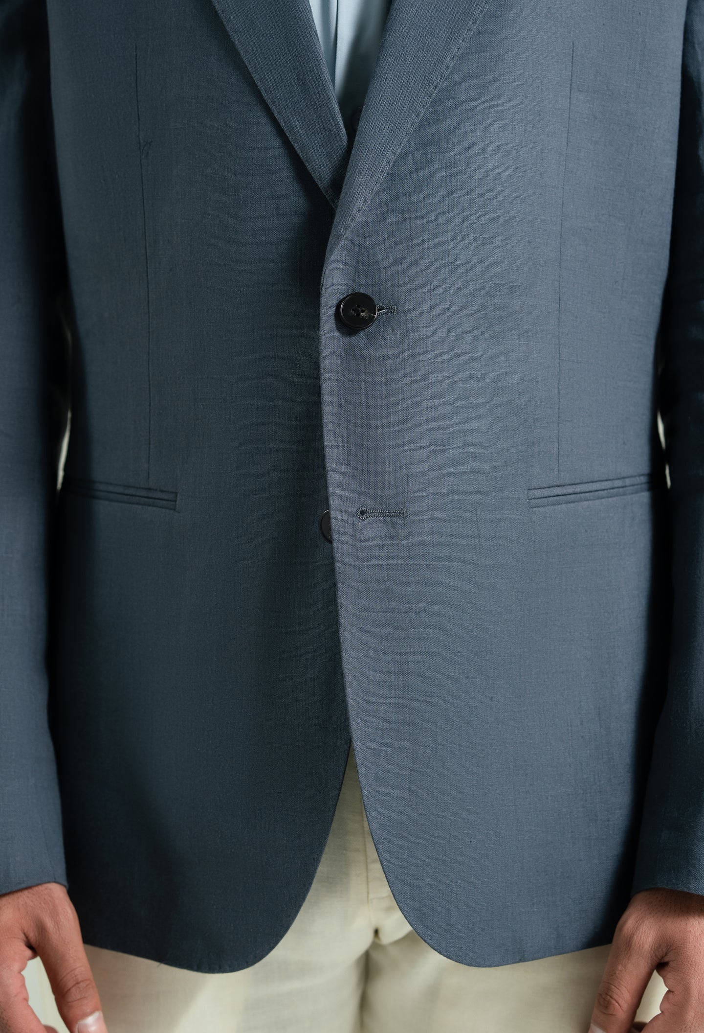 Space Grey Linen Twill Blazer