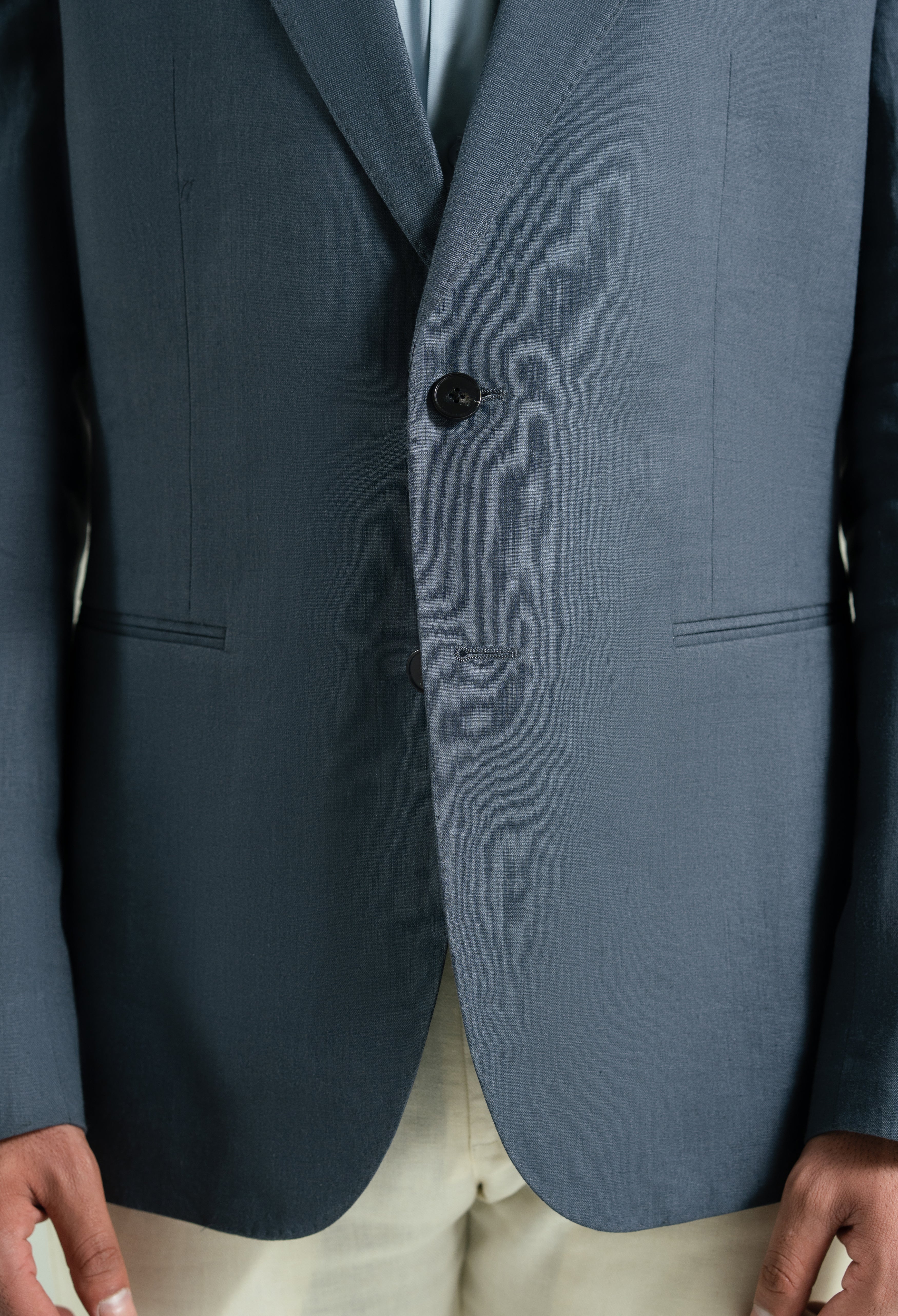 Space Grey Linen Twill Blazer