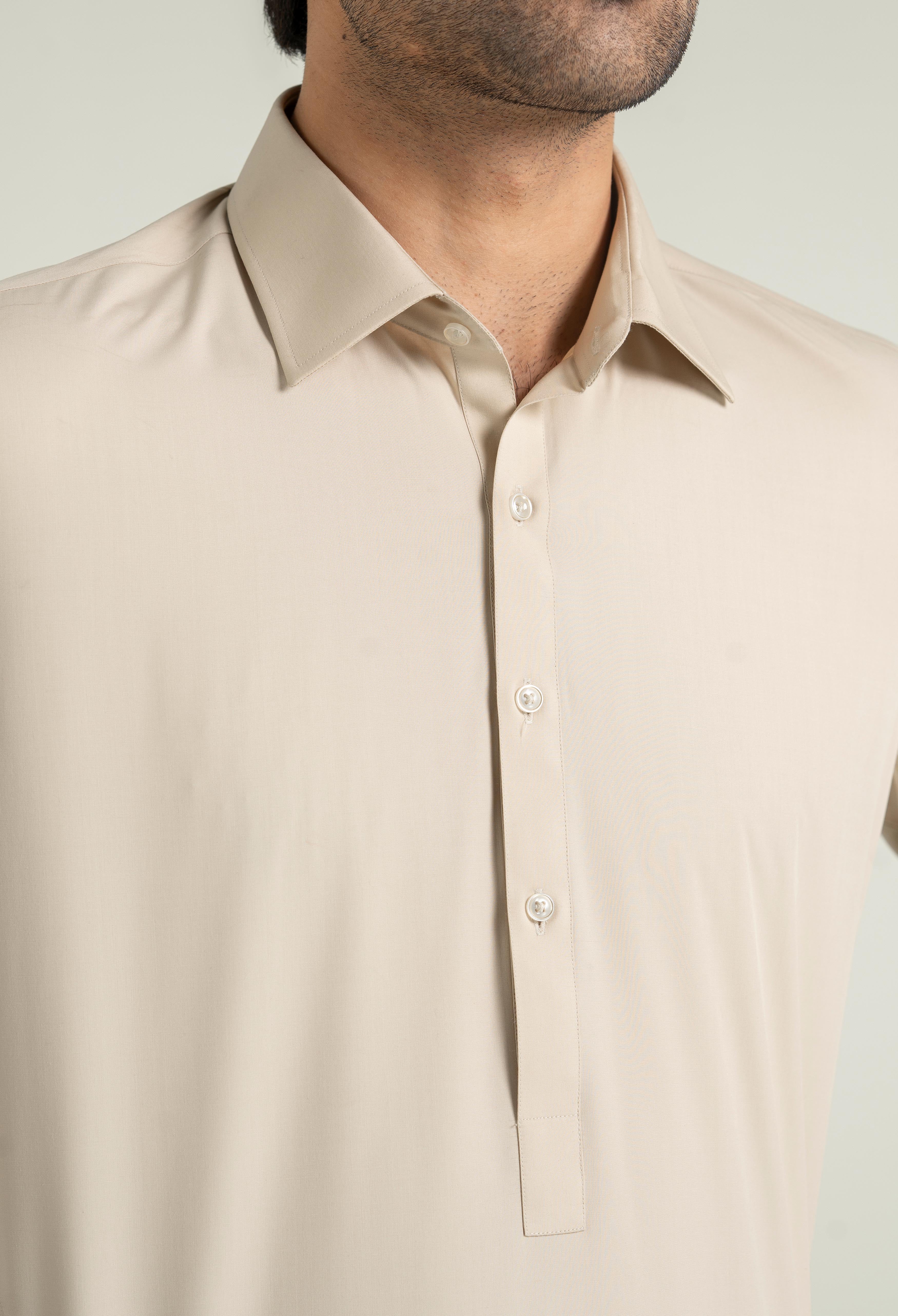 Parmesan Beige Blended Kameez Shalwar