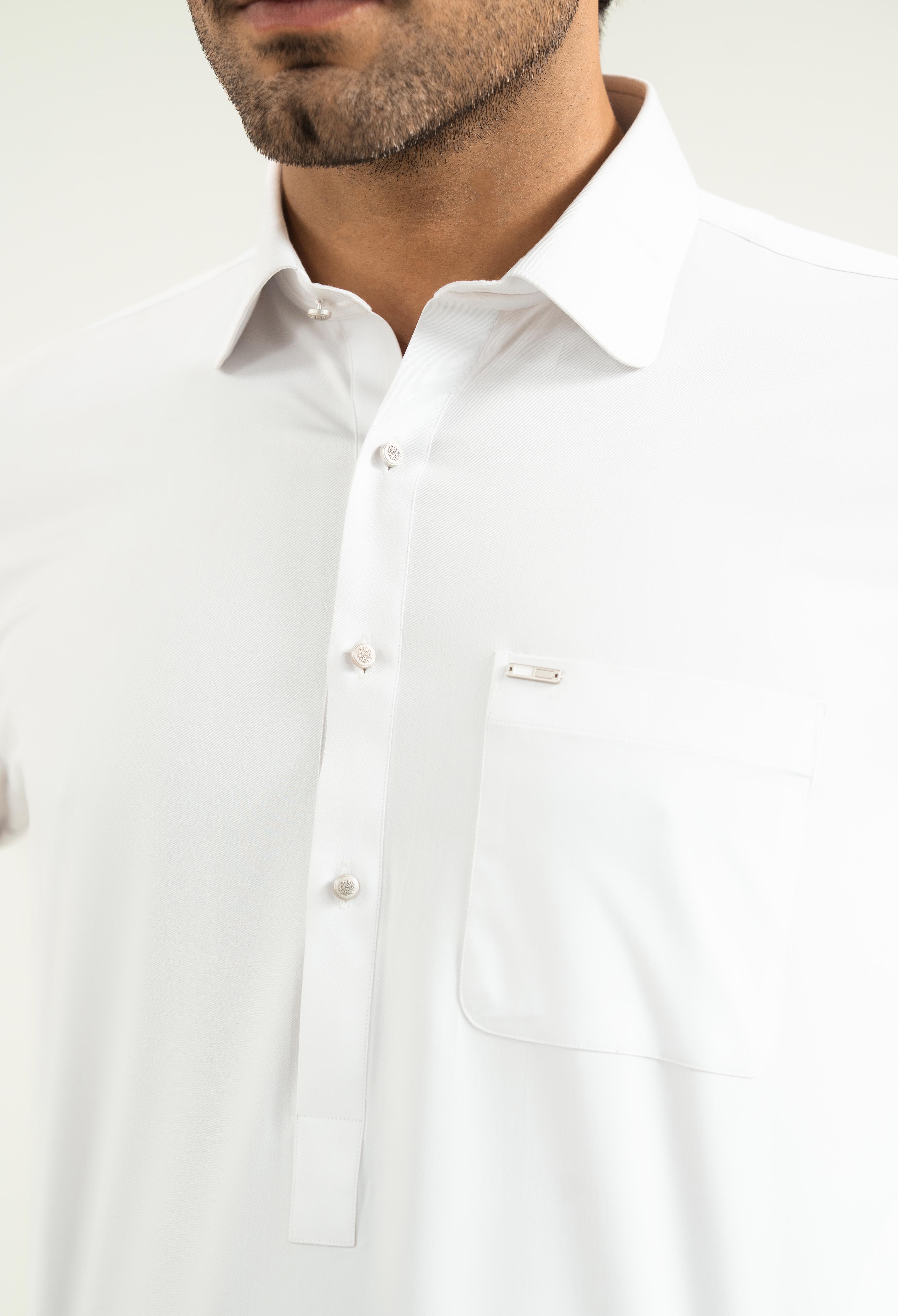 Chalk White Detailing Kameez Shalwar