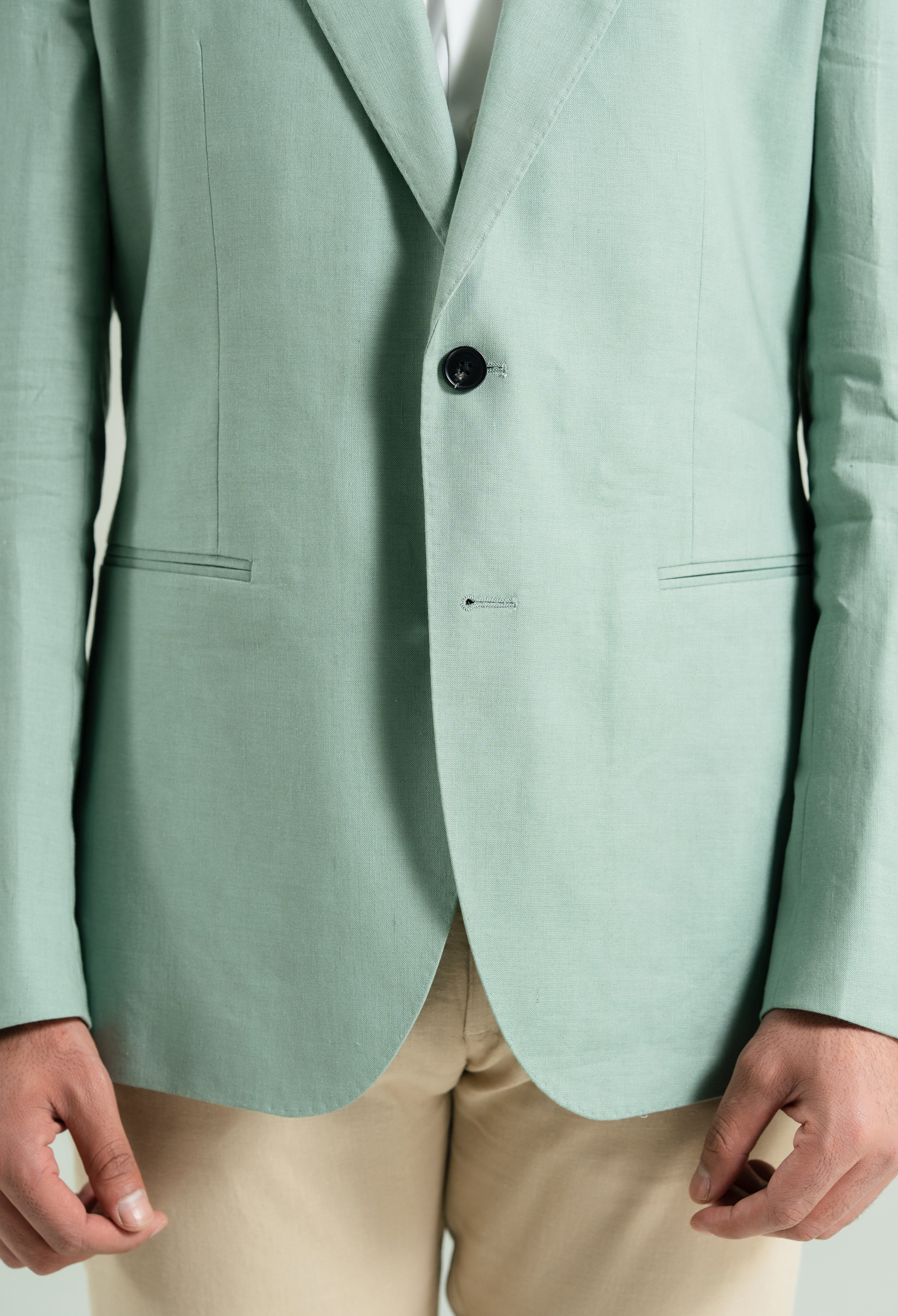 Sage Green Linen Twill Blazer