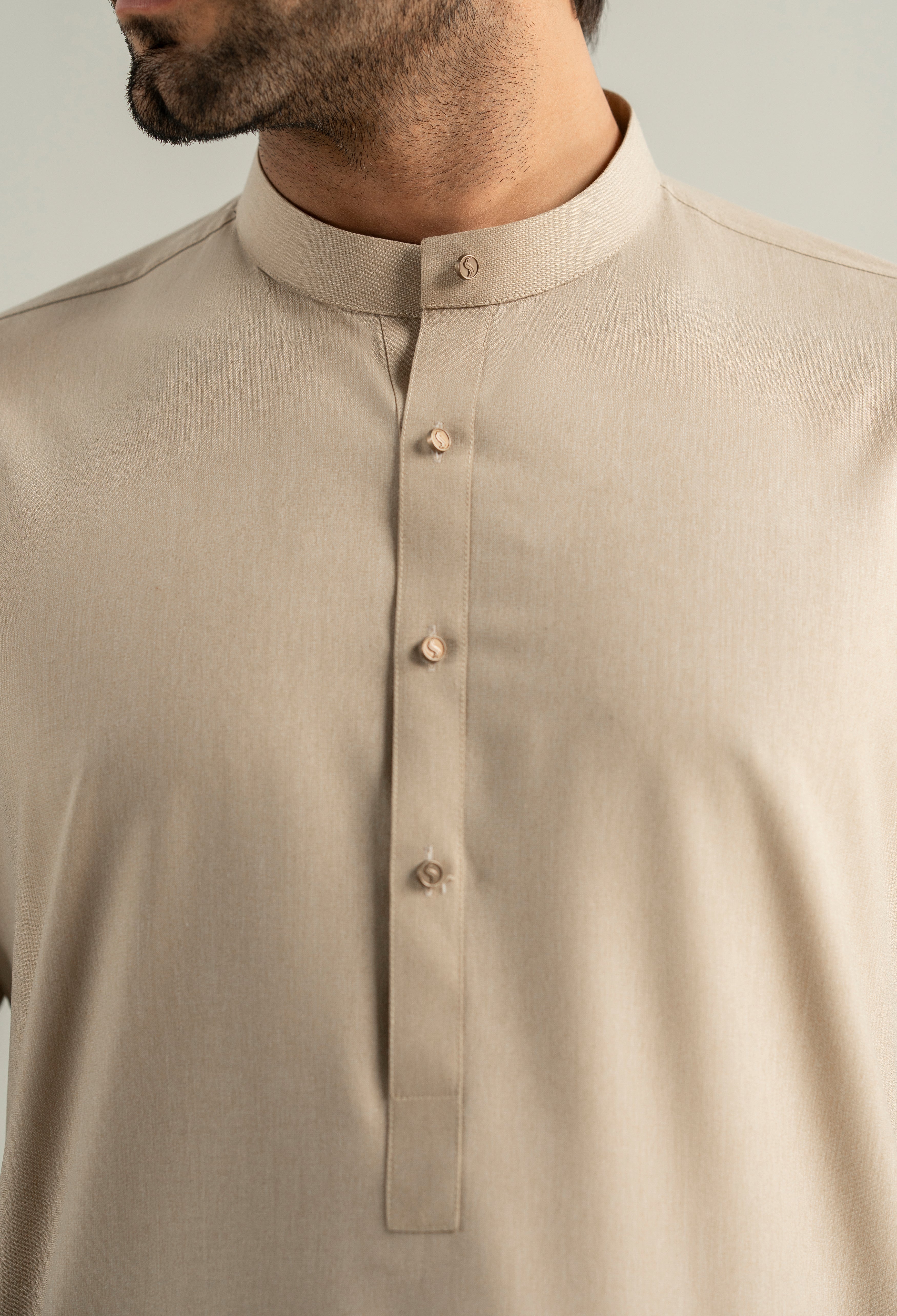Oatmeal Beige Blended Kameez Shalwar