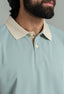 Pastel Green Contrast Collar Polo