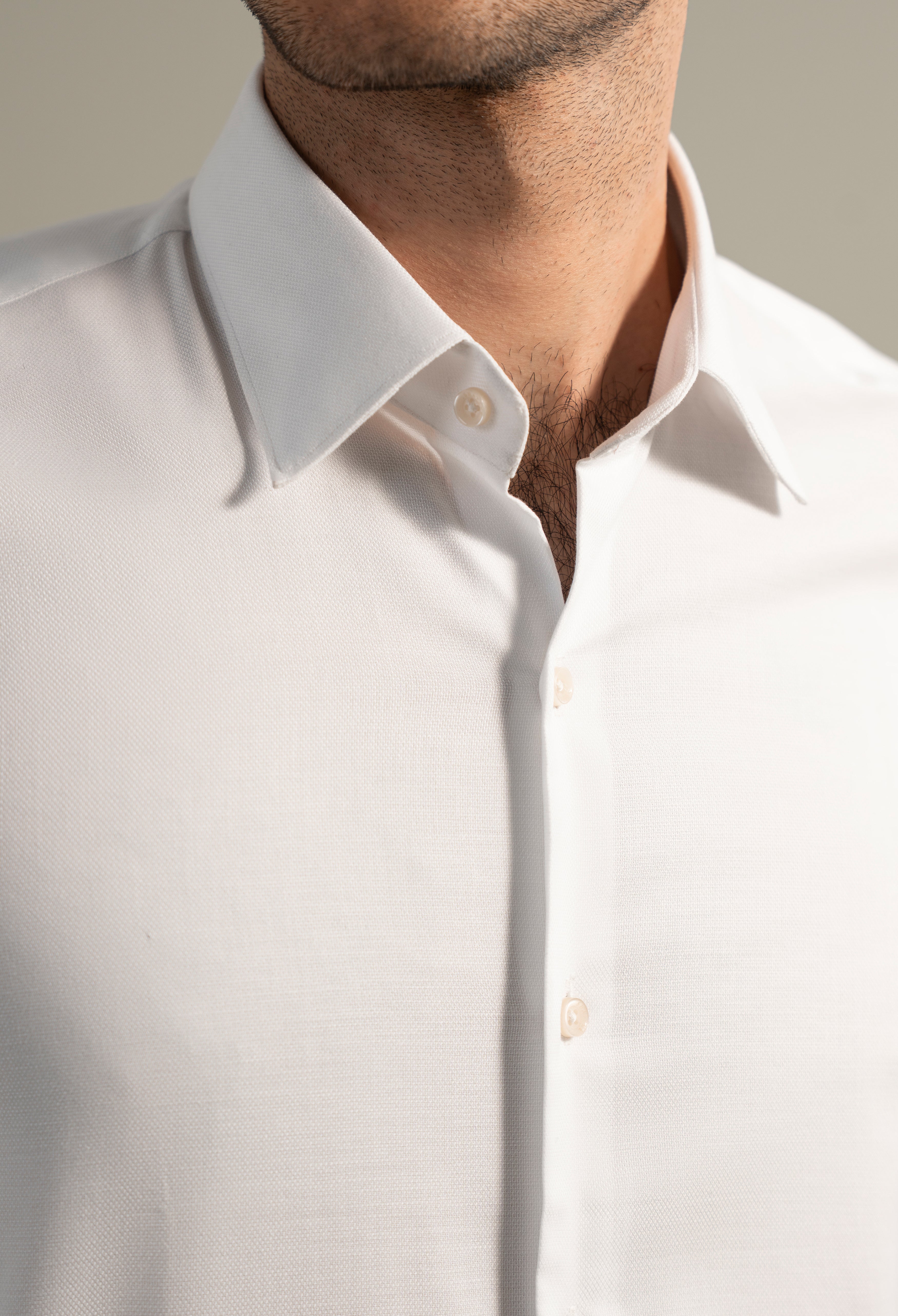 Chalk White Dobby Formal Shirt