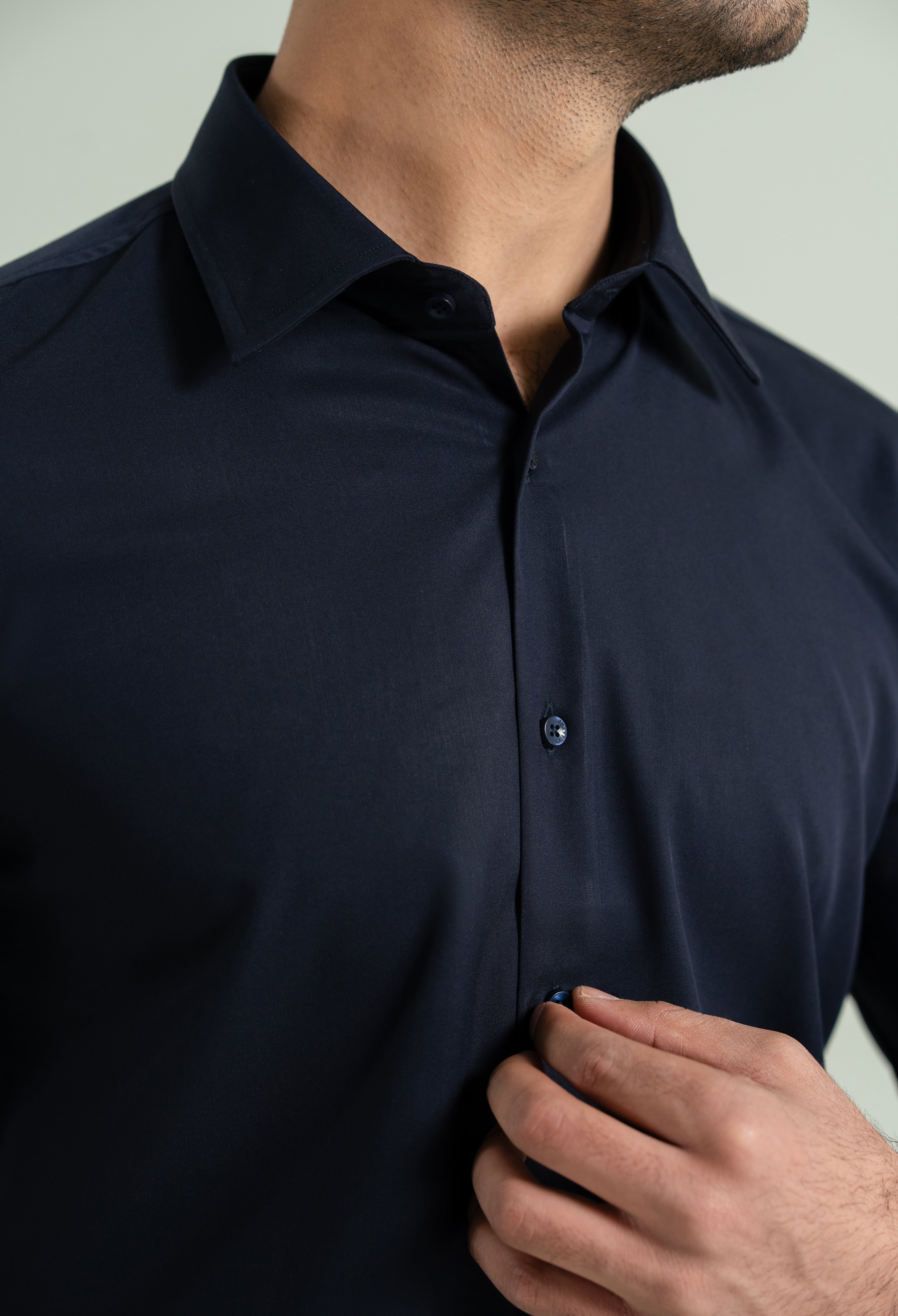 Navy Blue Semi Formal Shirt