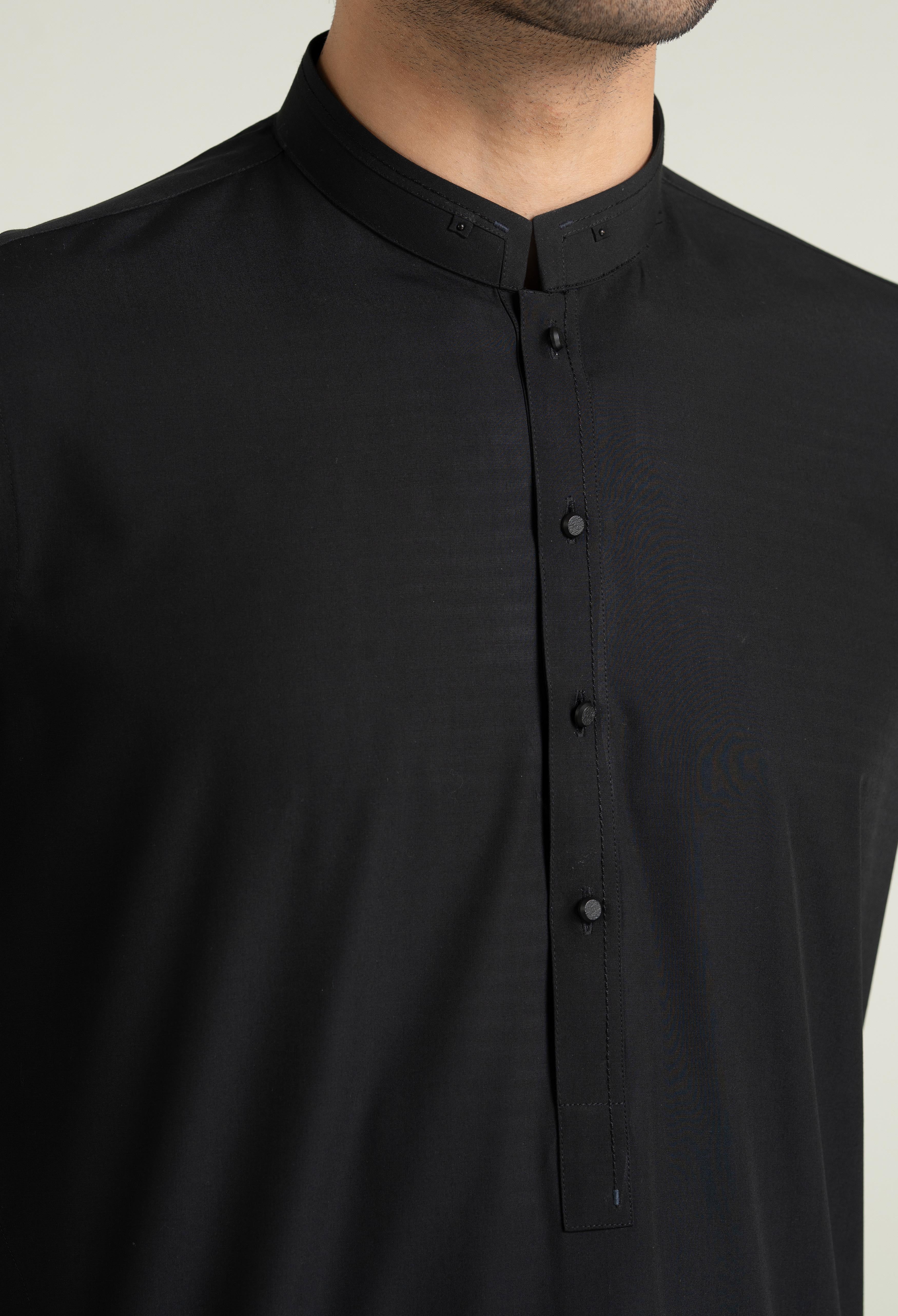 Carbon Black Blended Kameez Shalwar