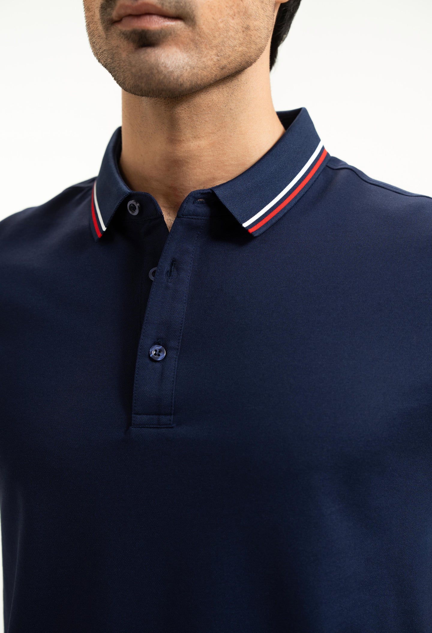 Royal Blue Tipping Collar Polo