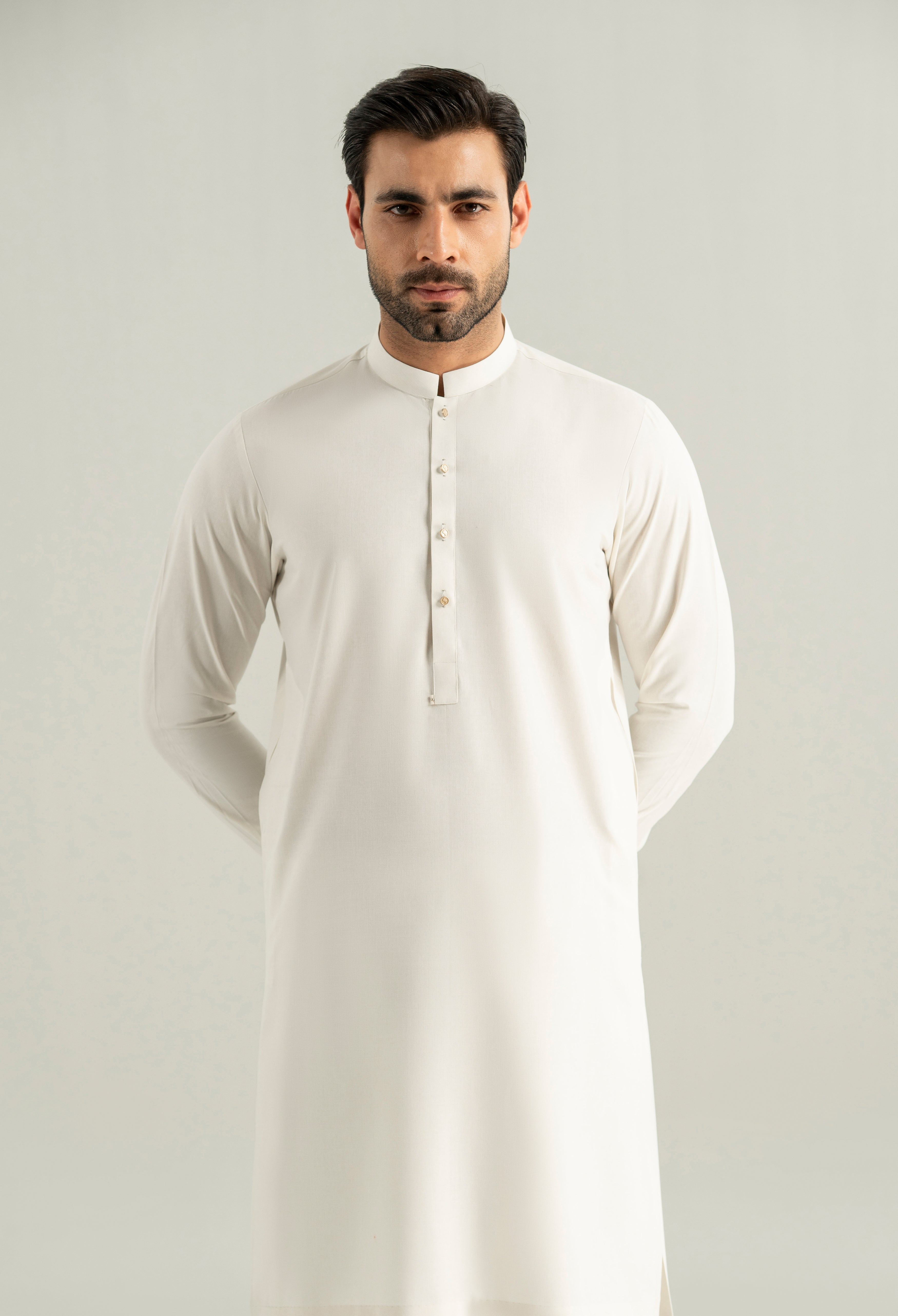 Off White Blended Kameez Shalwar