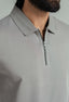 Sand Grey Zip Styled Polo