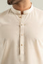 Creamy Off White Cotton Kameez Shalwar
