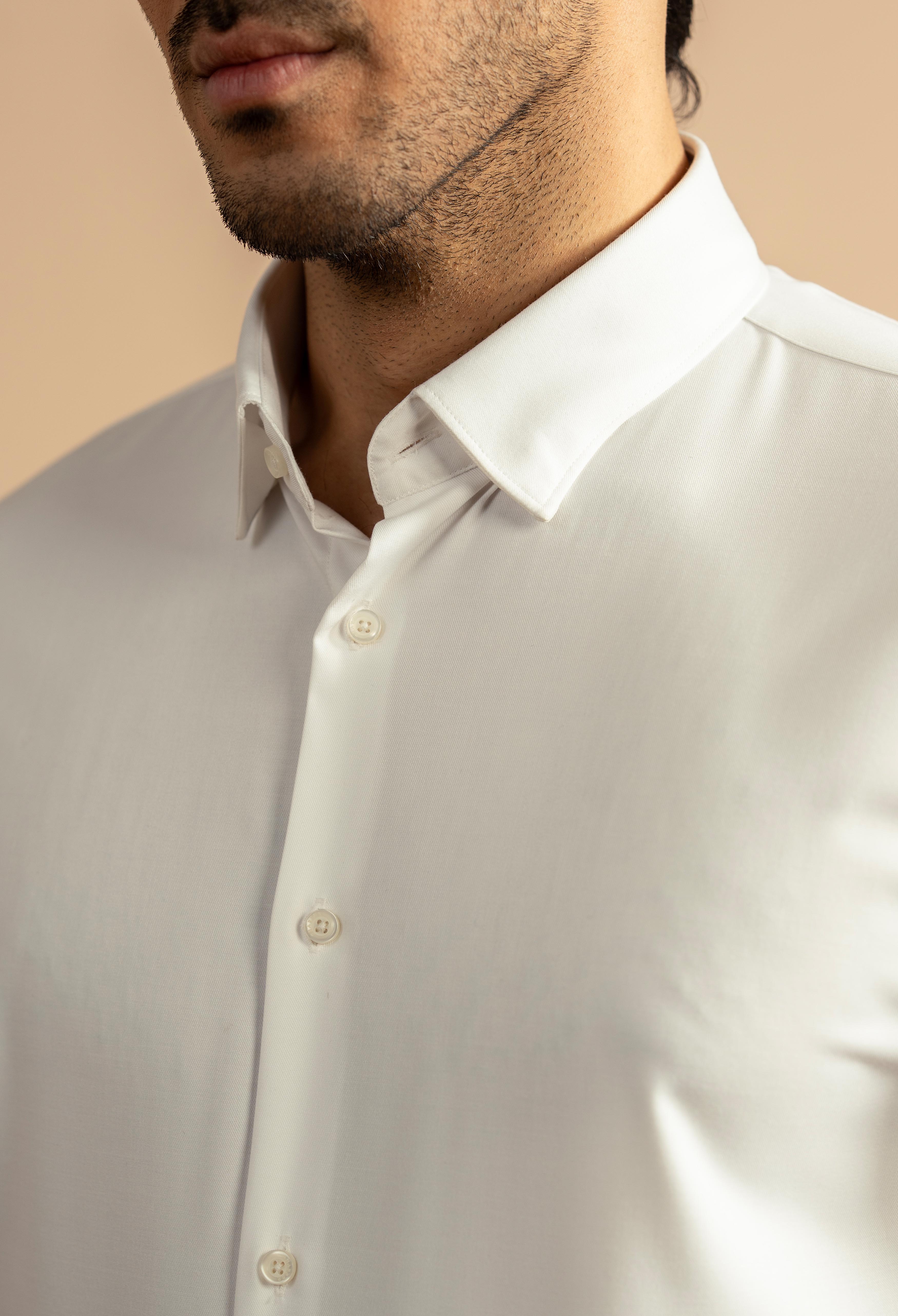 Chalk White Semi Formal Shirt