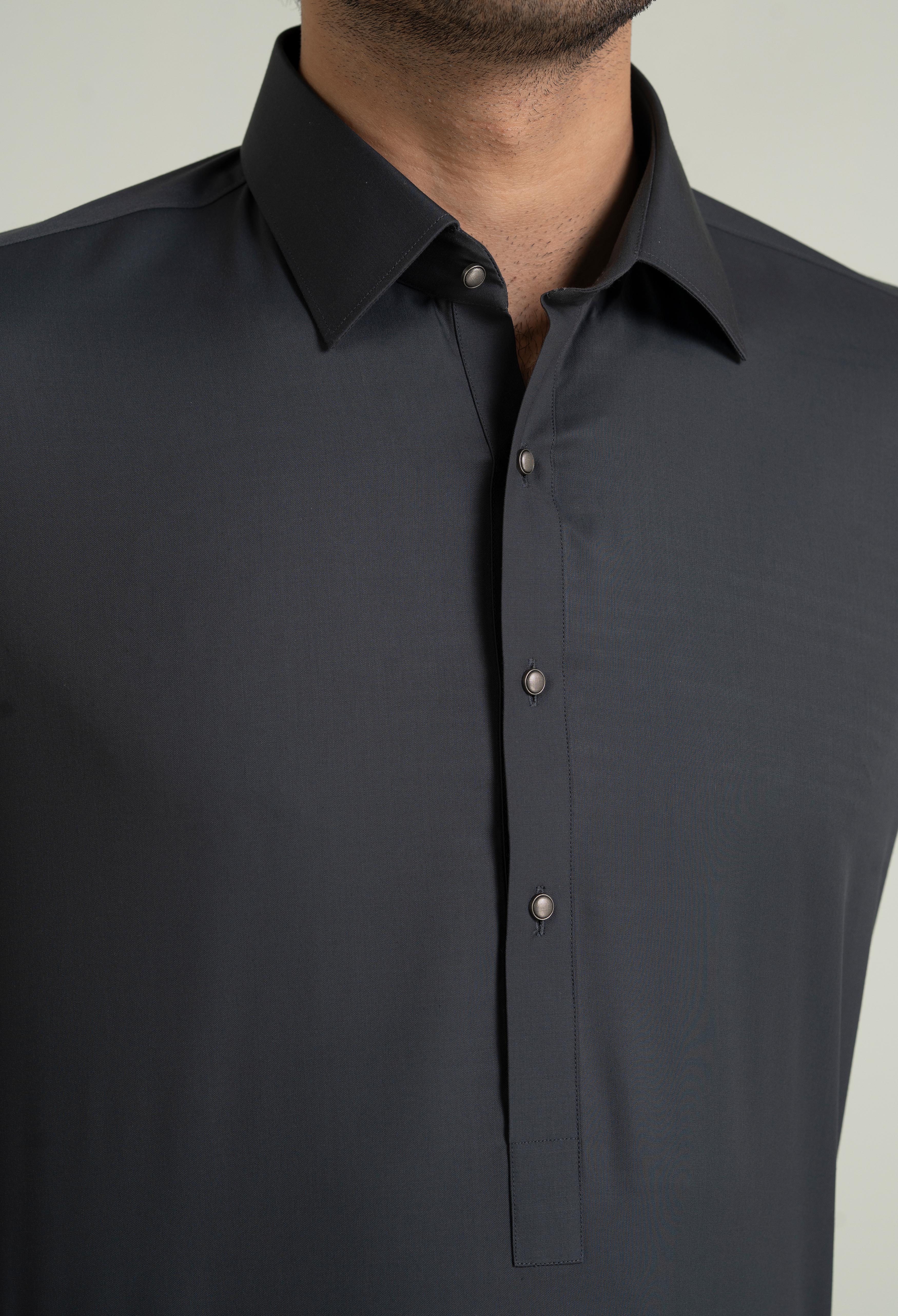 Graphite Grey Blended Kameez Shalwar