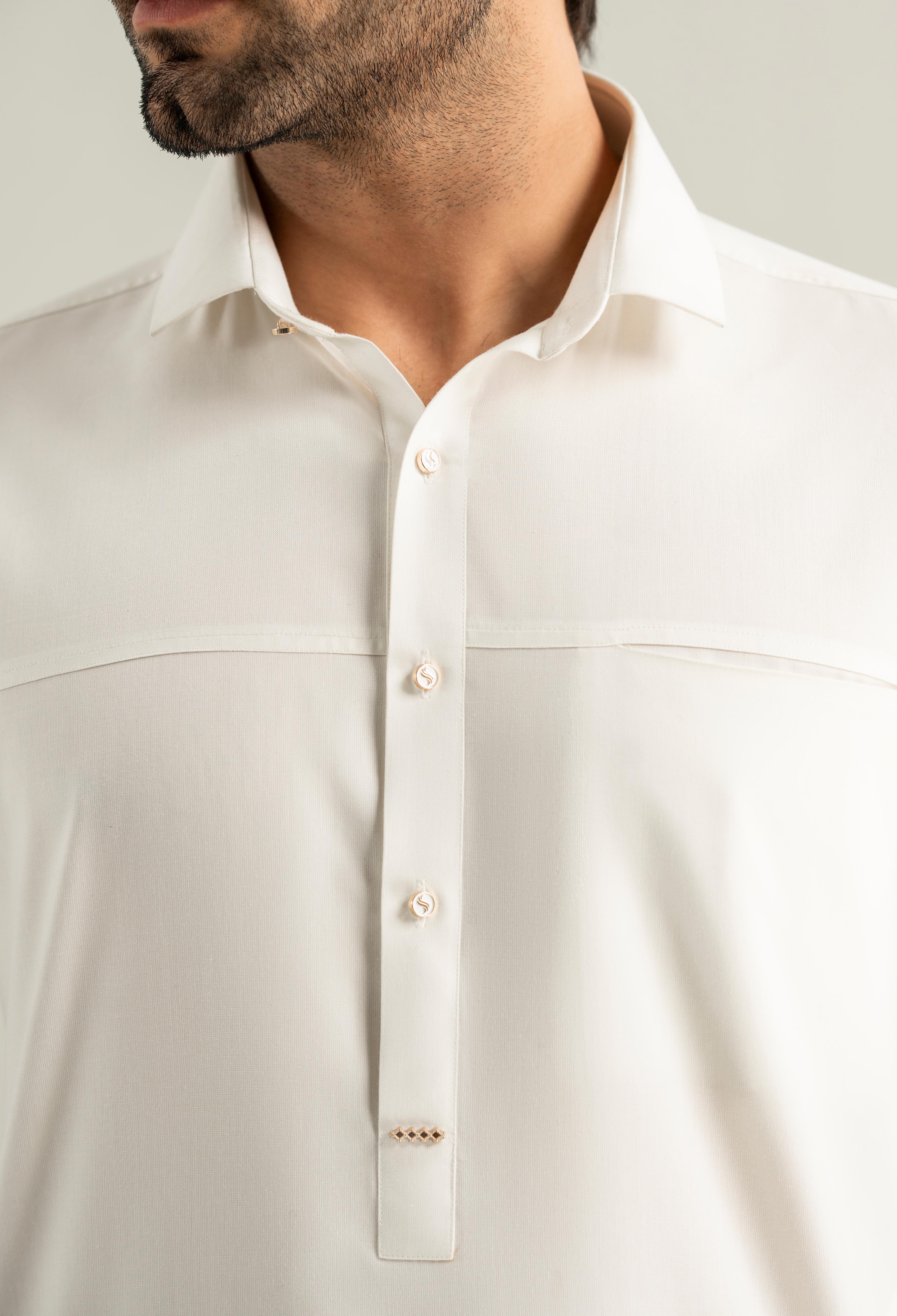 White Cotton Kameez Shalwar