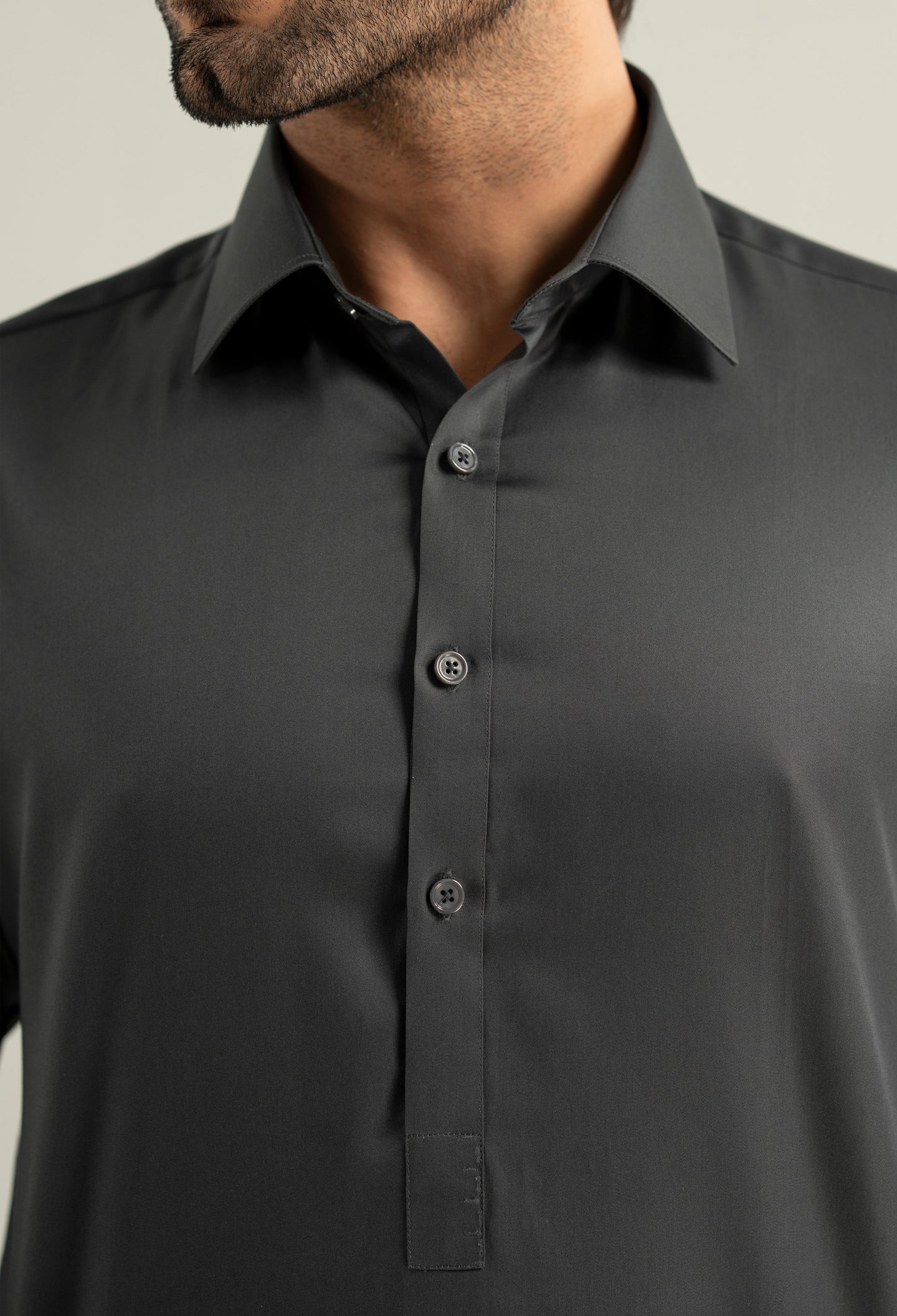 Dark Grey Cotton Kameez Shalwar