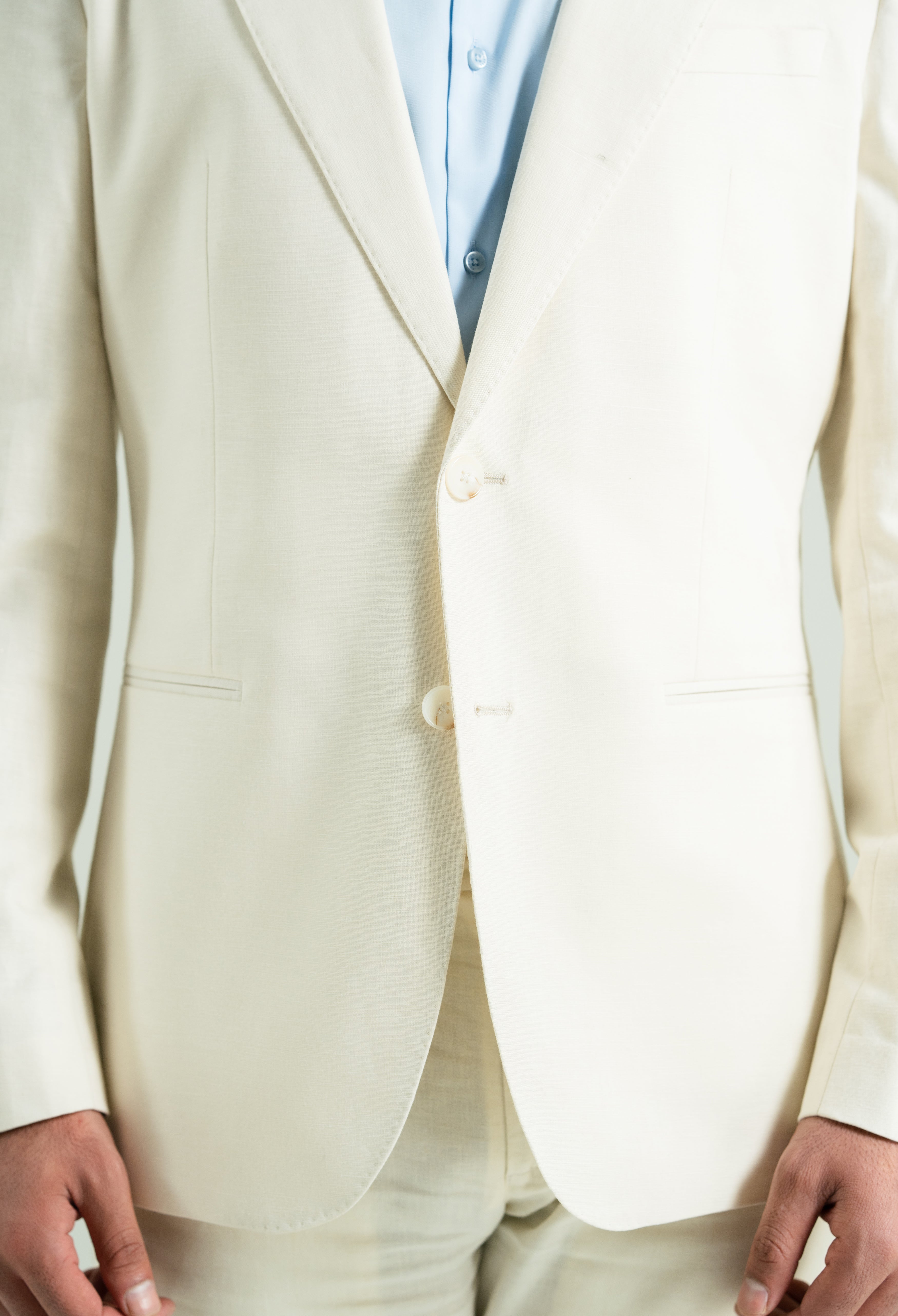 Off White Linen Twill Blazer