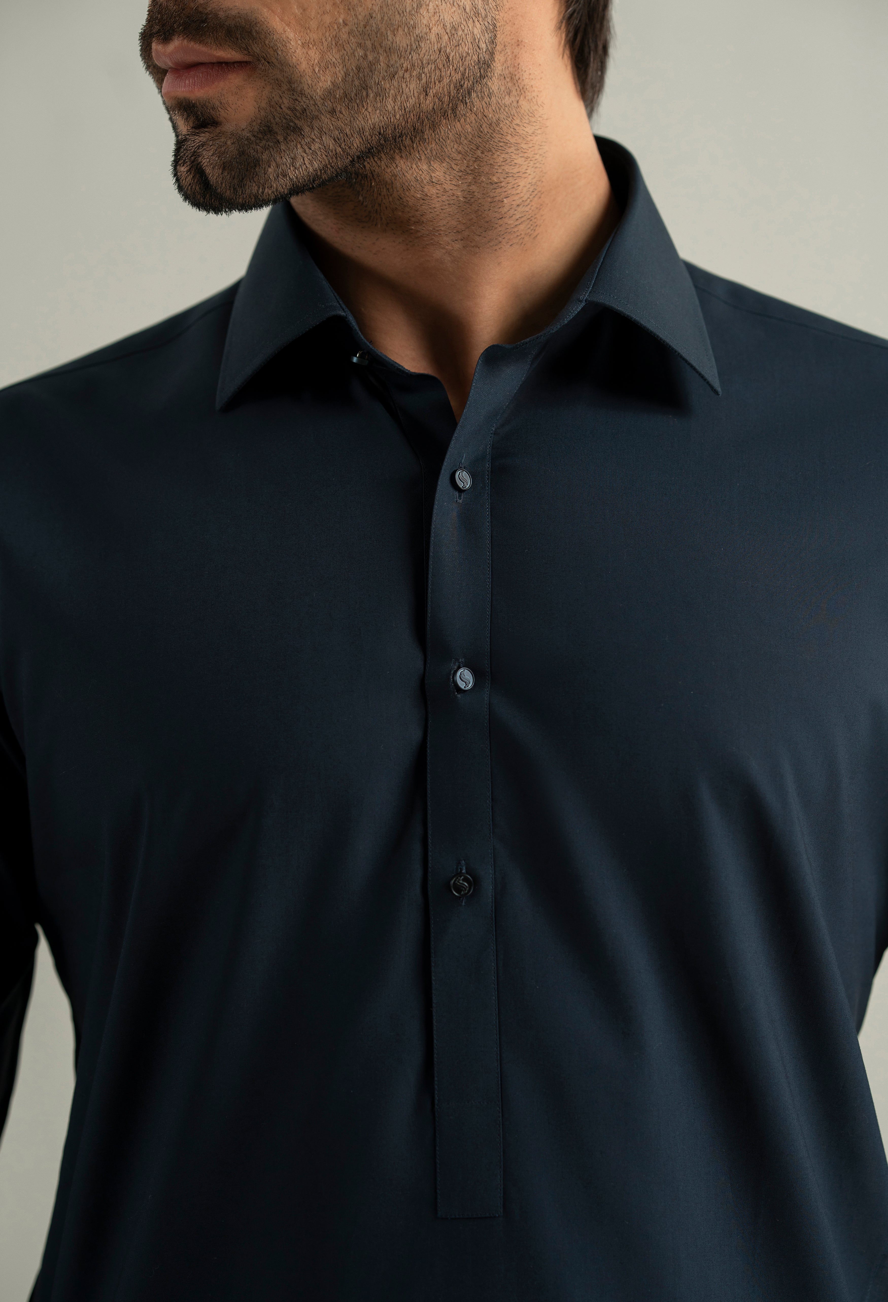 Navy Blue Cotton Kameez Shalwar