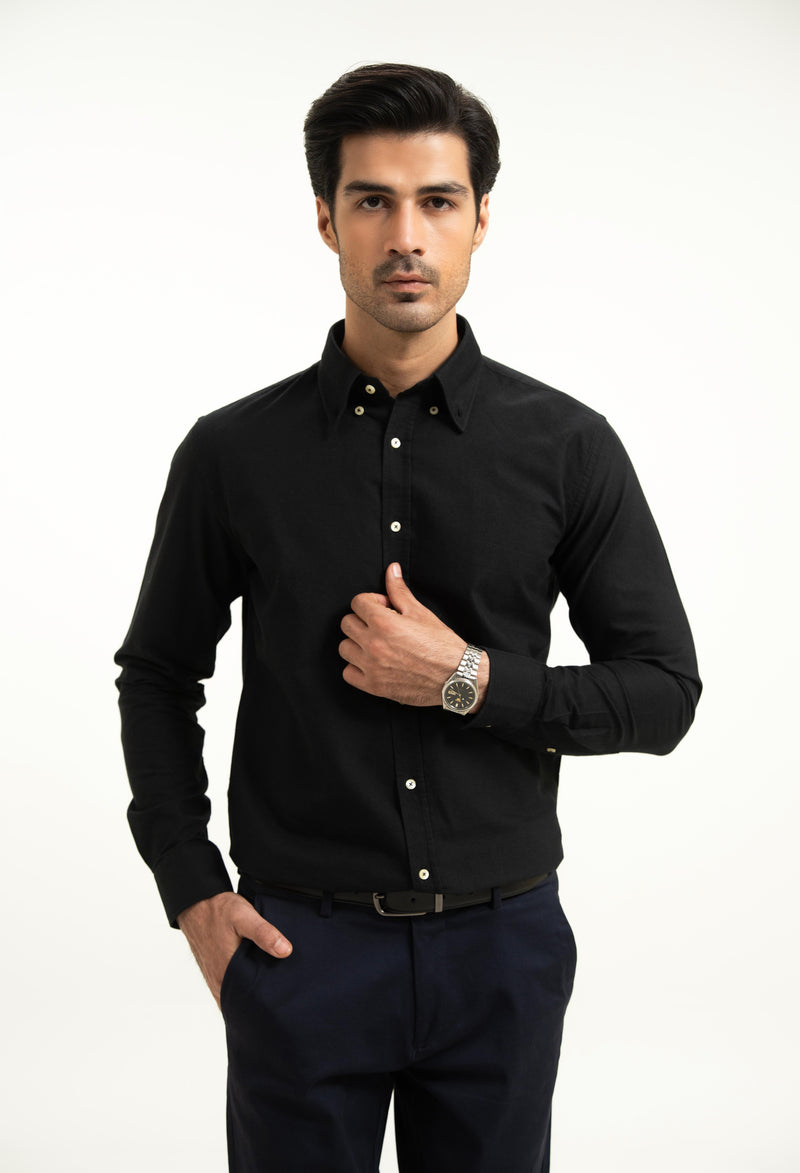 Jet Black Oxford Shirt