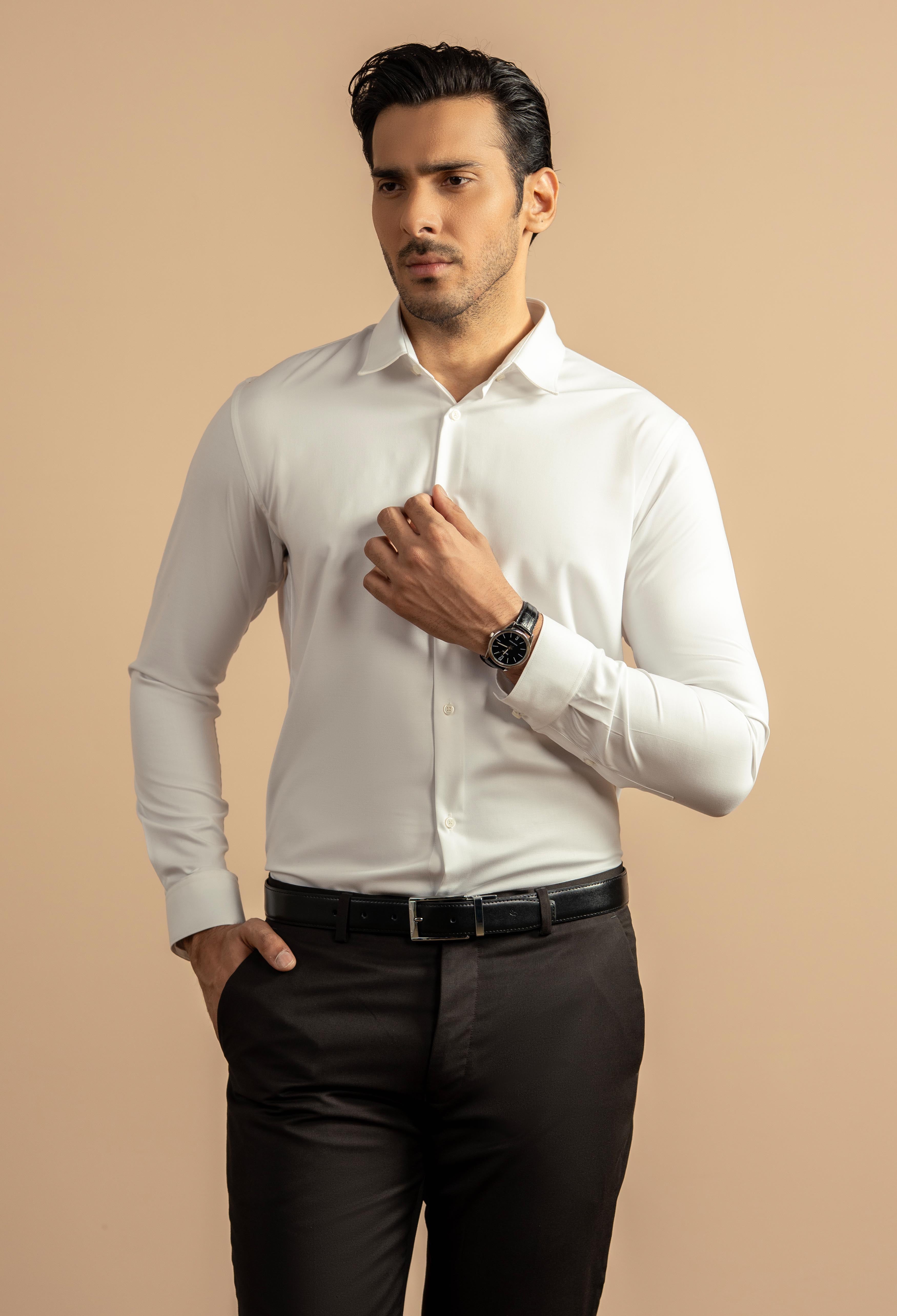 Chalk White Semi Formal Shirt