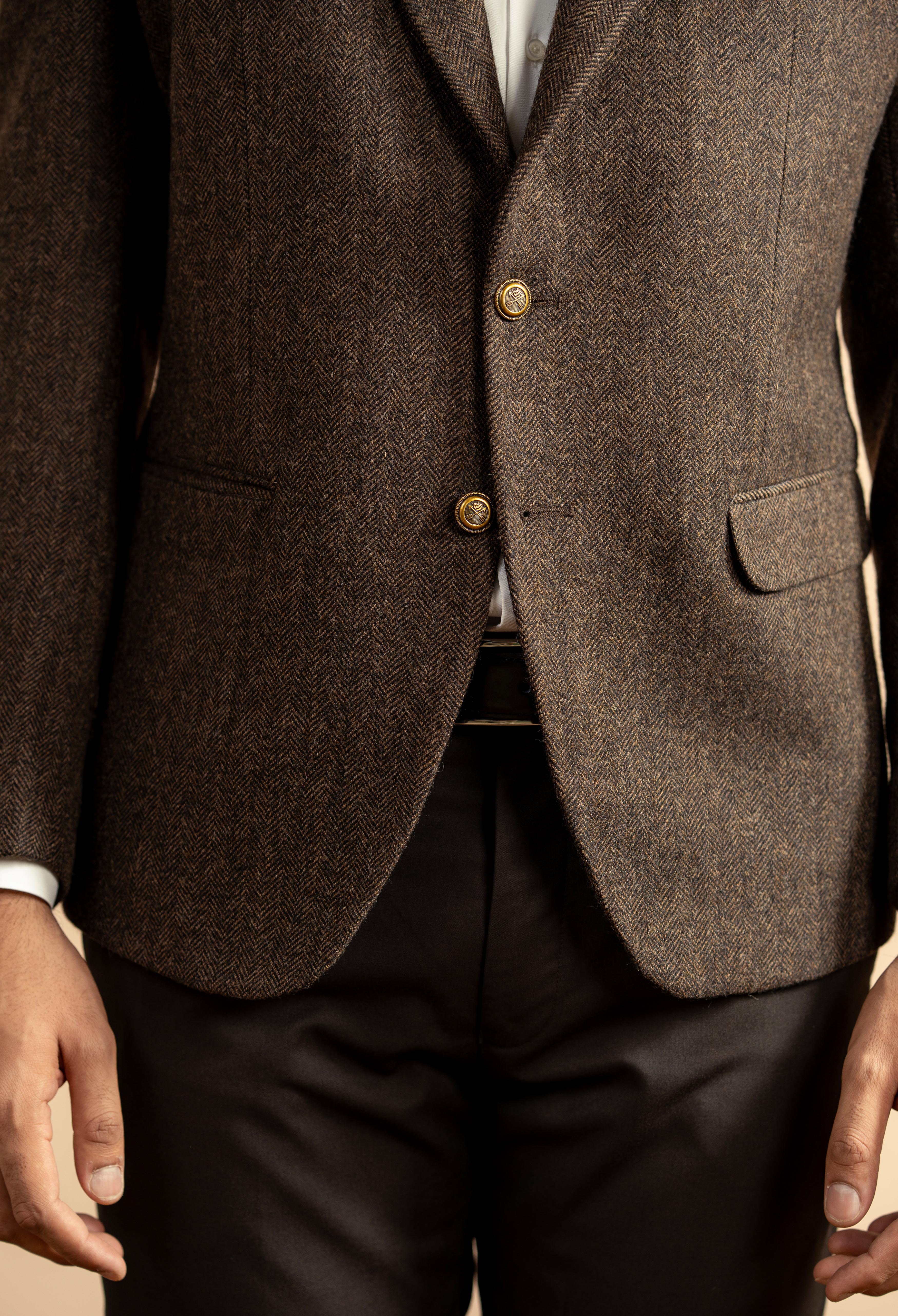 Pastel Brown Tweed Blazer