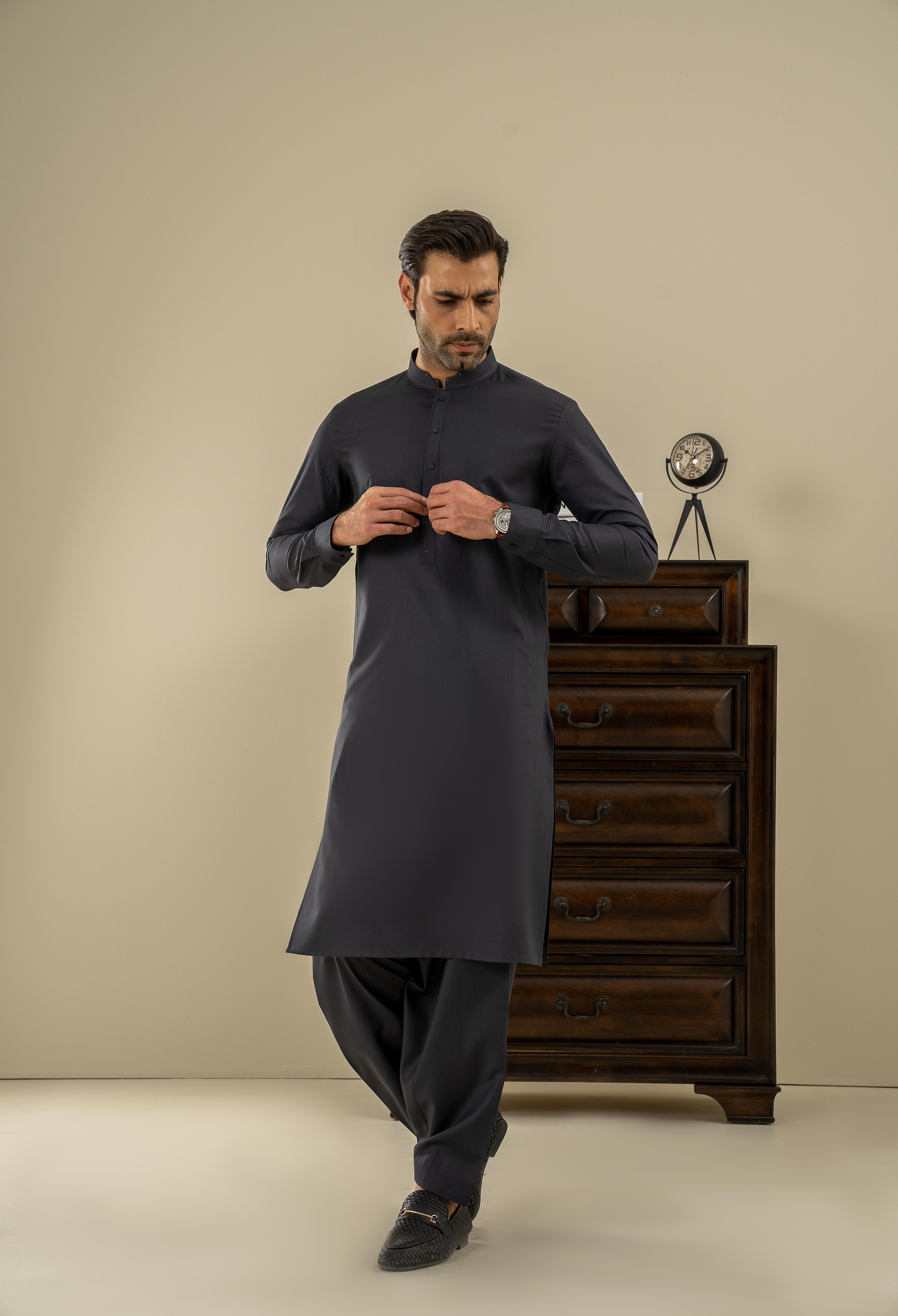 Cod Grey Detailing Kameez Shalwar