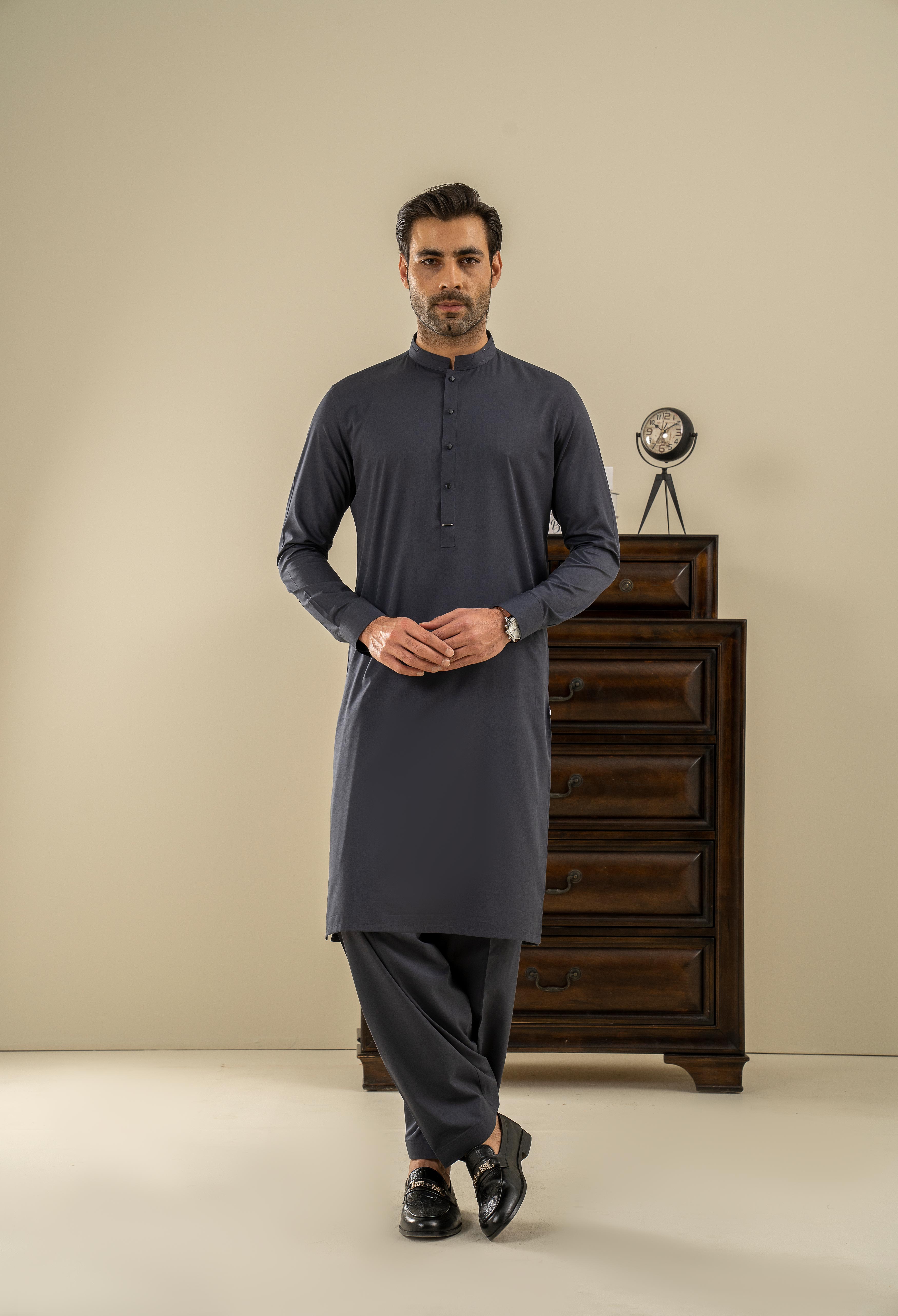 Chalk Grey Detailing Kameez Shalwar